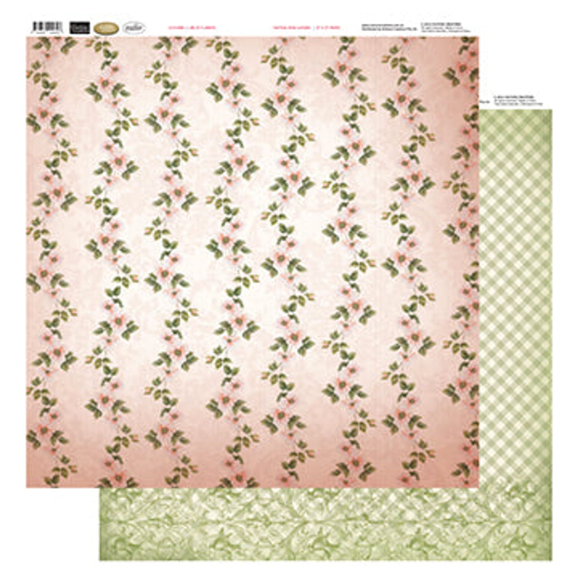Vintage Rose Garden Double-Sided Paper 12 inchx12 Inch-line of Flowers