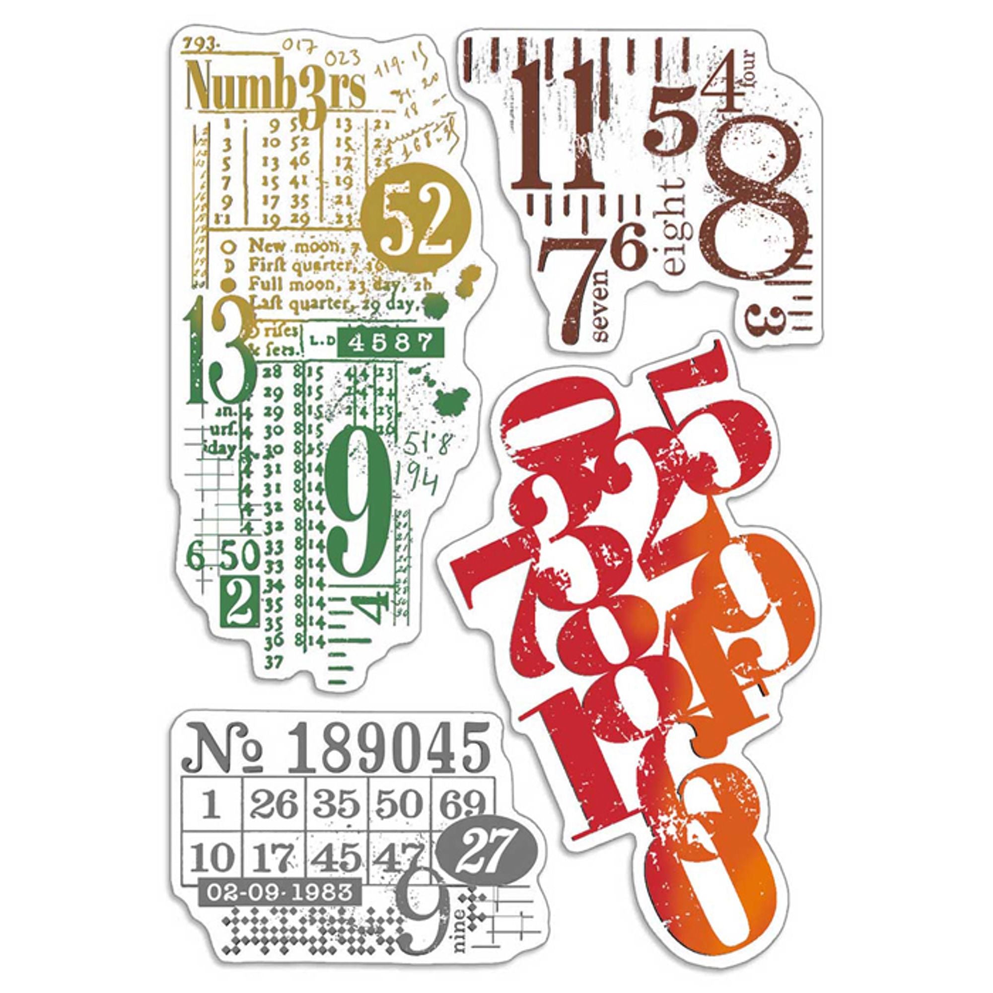 Ciao Bella Clear Stamp Set 4"X6" Numbers