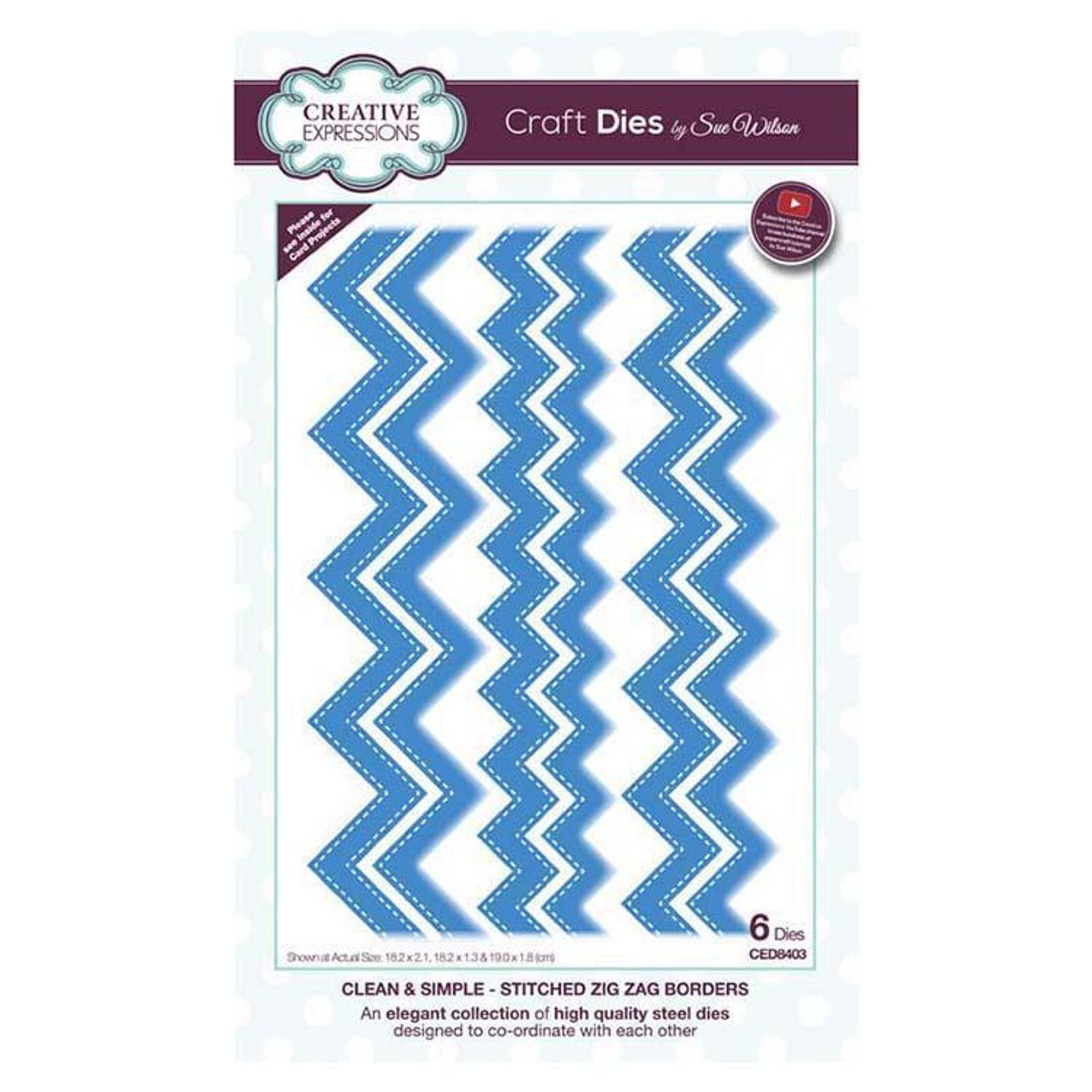 Dies by Sue Wilson Clean & Simple Collection Stitched Zig Zag Borders