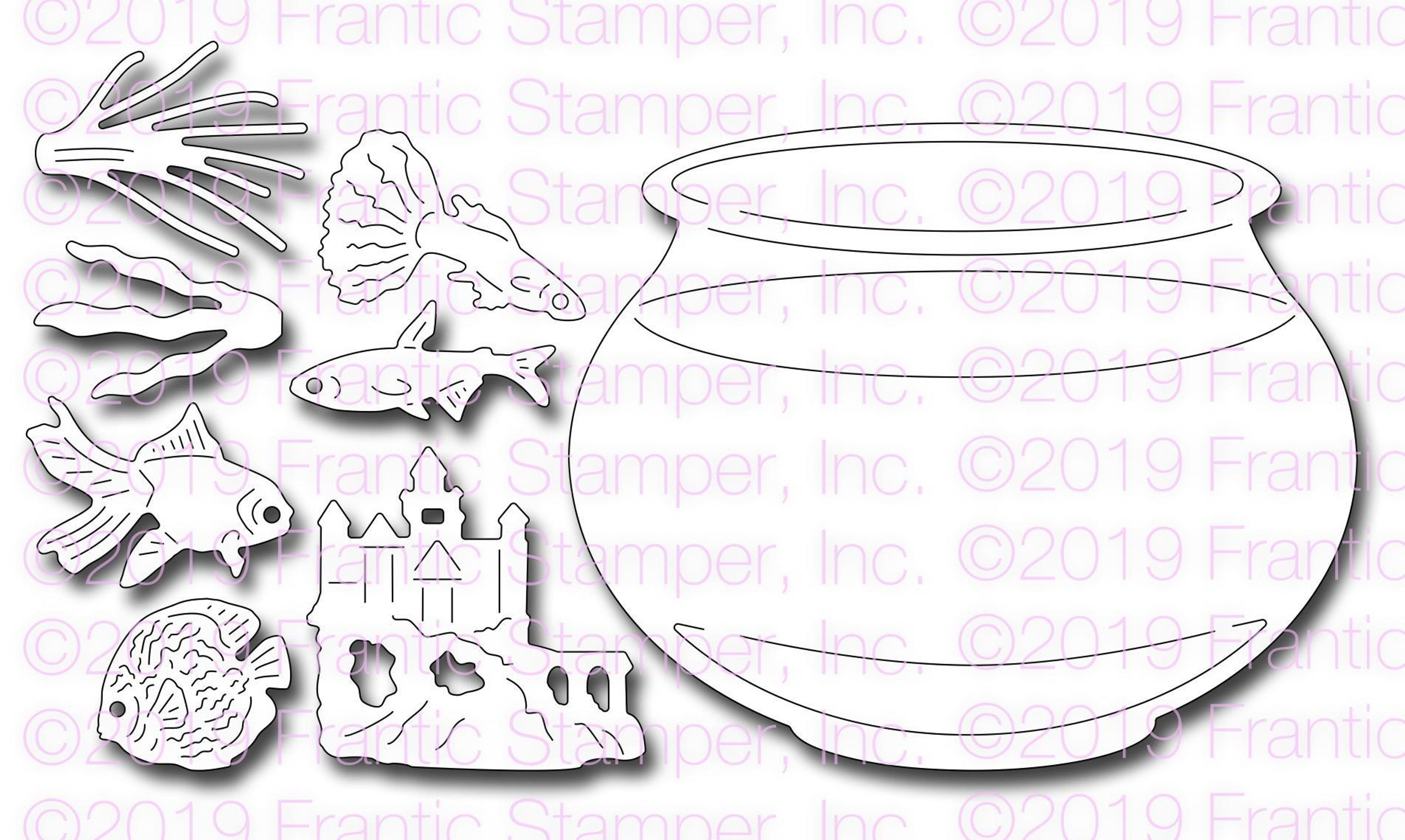 Frantic Stamper Precision Die - Fishy Friends