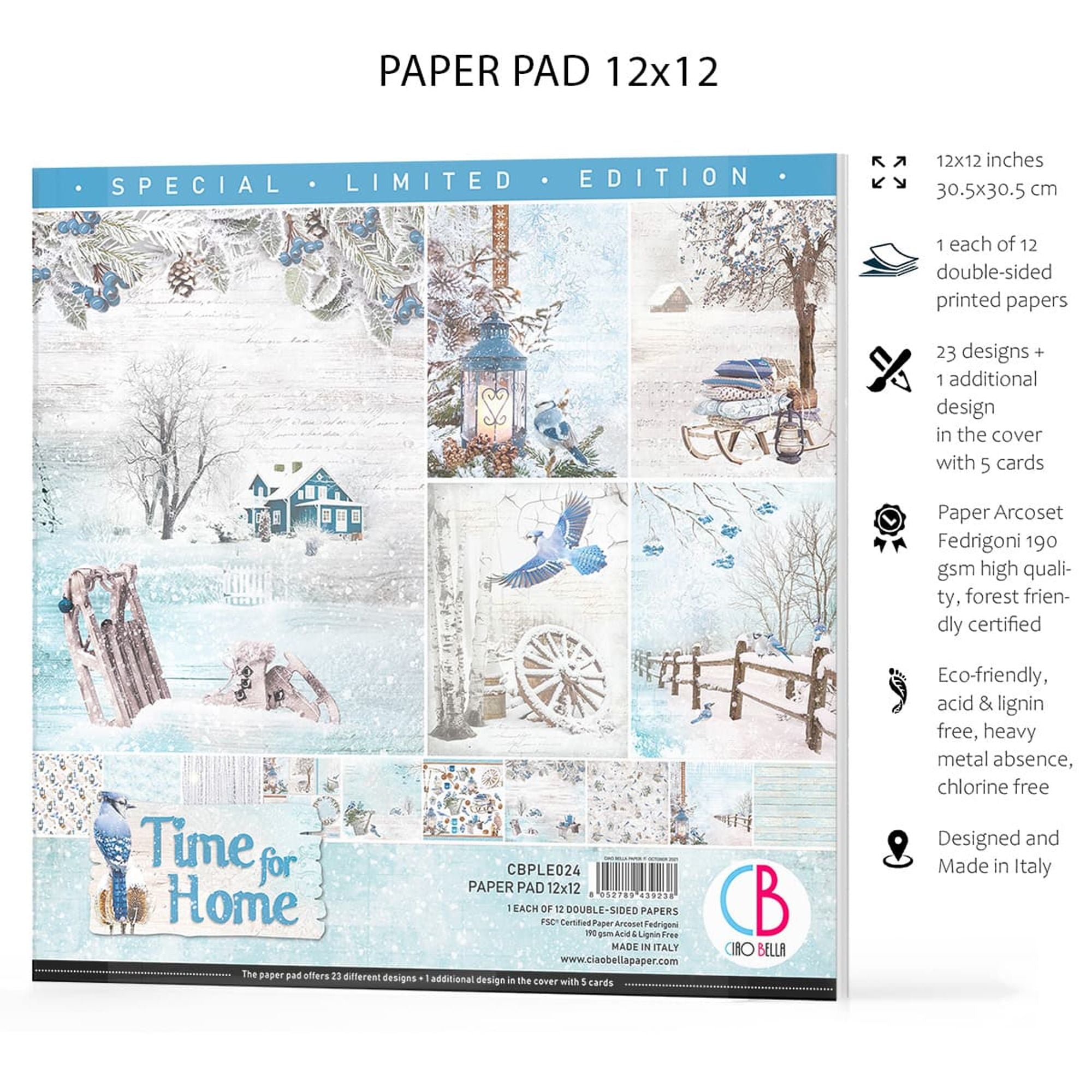 Ciao Bella Time for Home Limited Edition Paper Pad 12"x12" 12/Pkg