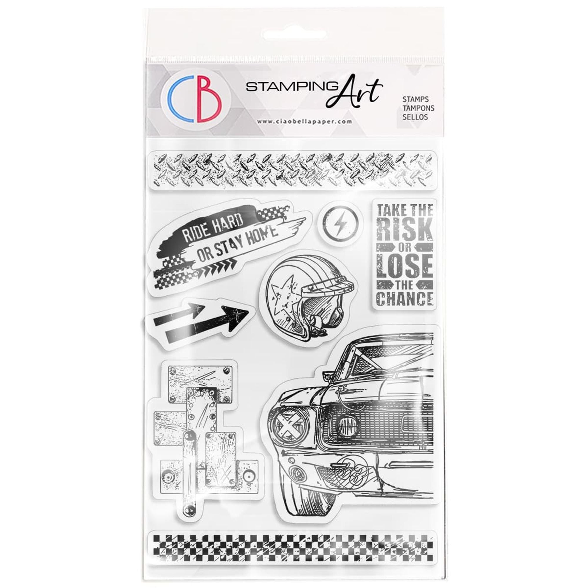 Ciao Bella Clear Stamp Set 4"x6" Ride Hard