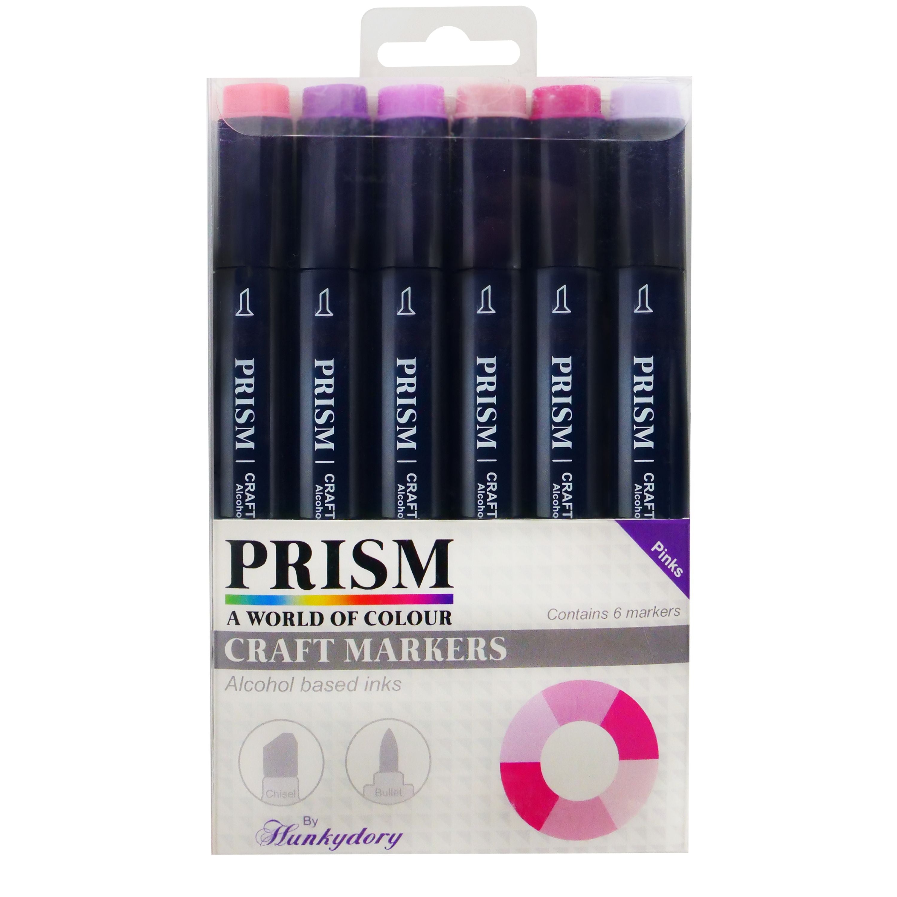 Prism Craft Markers Set 6 - Pinks x 6 Pens