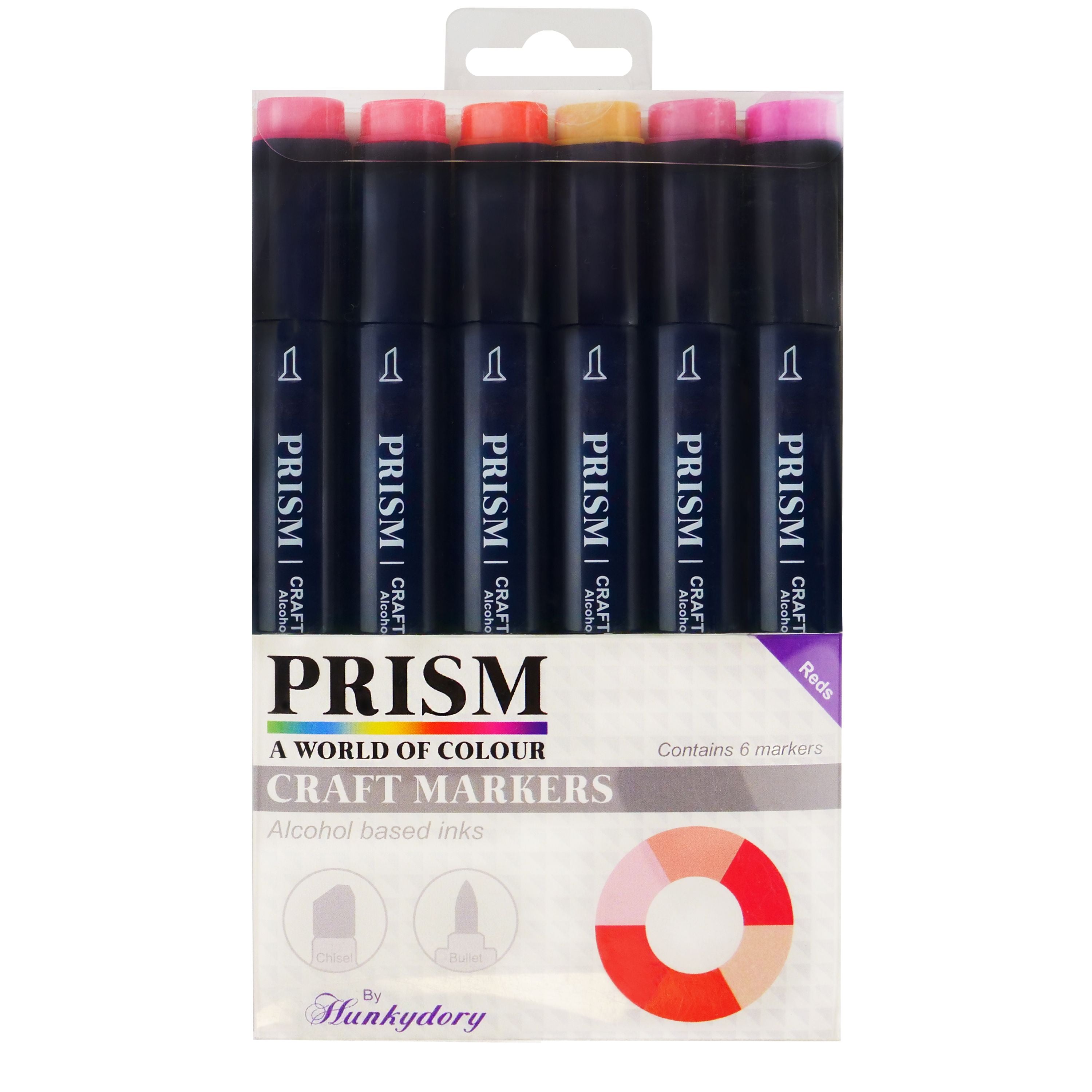 Prism Craft Markers Set 7 - Reds x 6 Pens