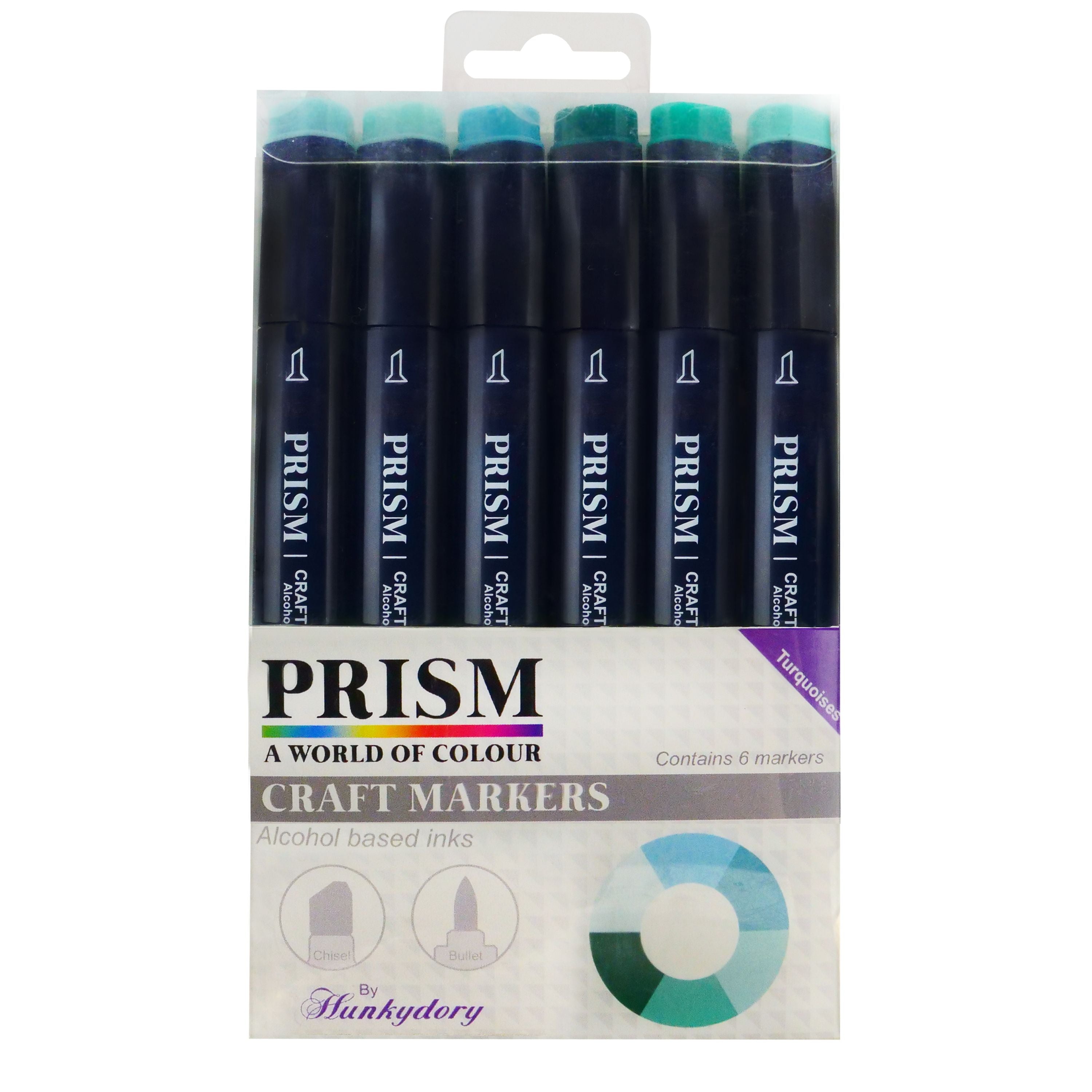 Prism Craft Markers Set 10 - Turquoises x 6 Pens