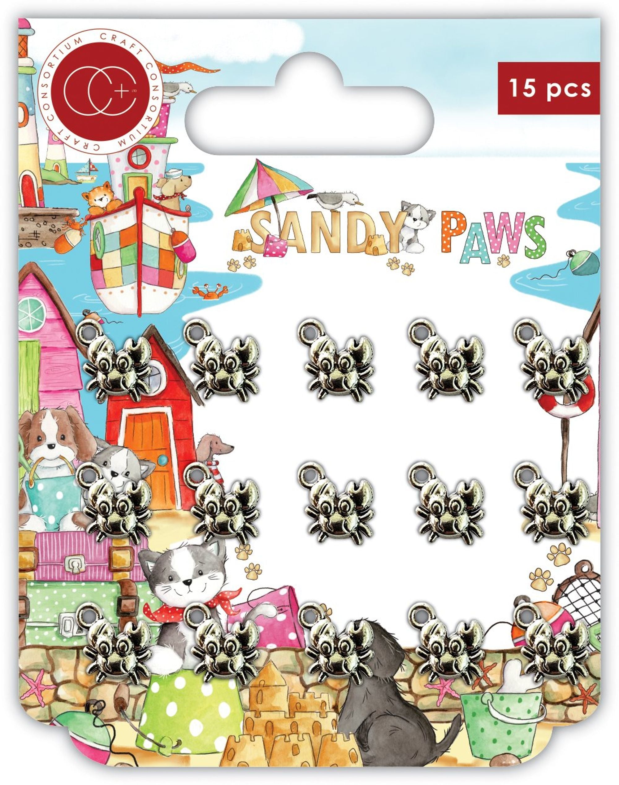 Sandy Paws - Metal Charms - Silver - Little Crabs