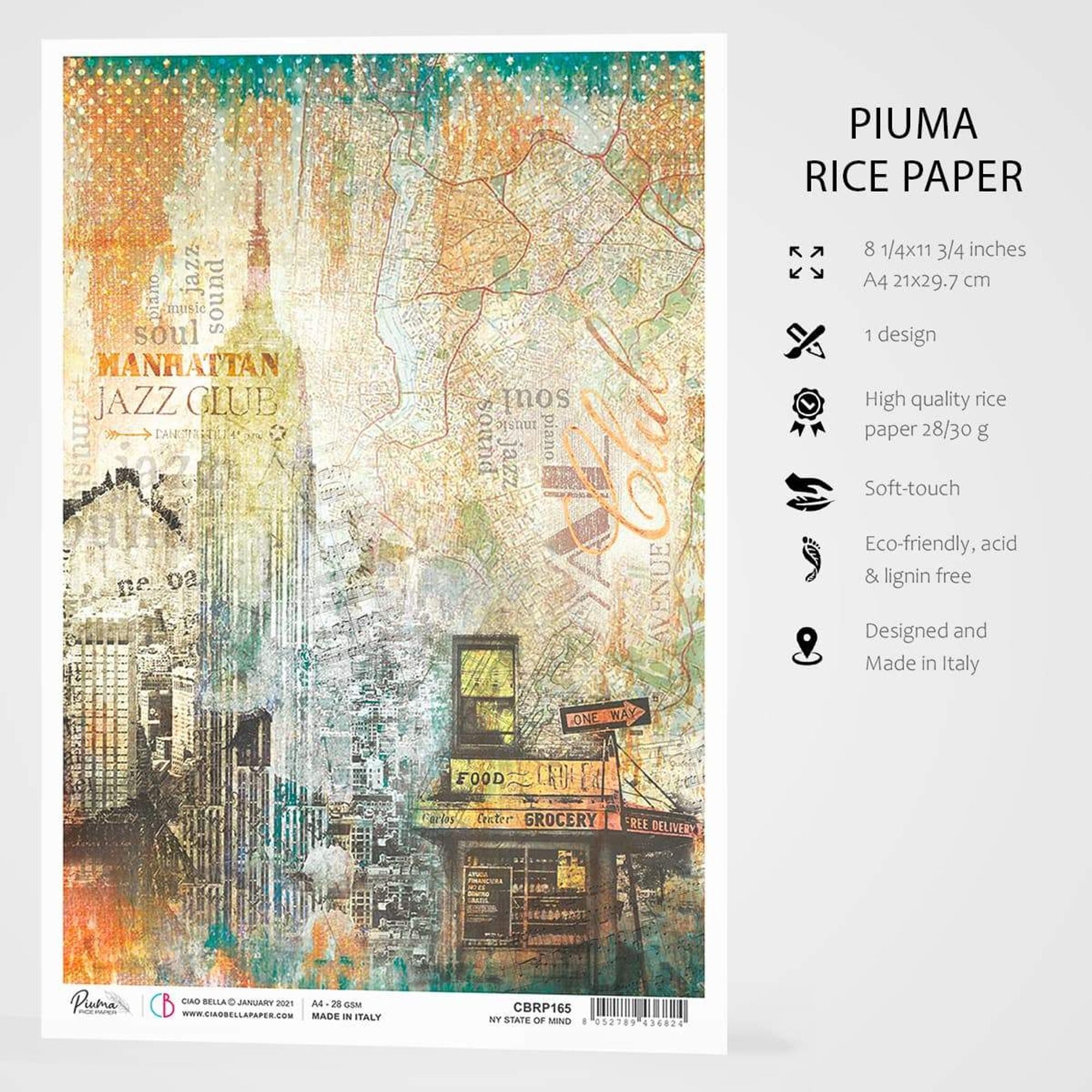 Ciao Bella Rice Paper A4 NY State of Mind