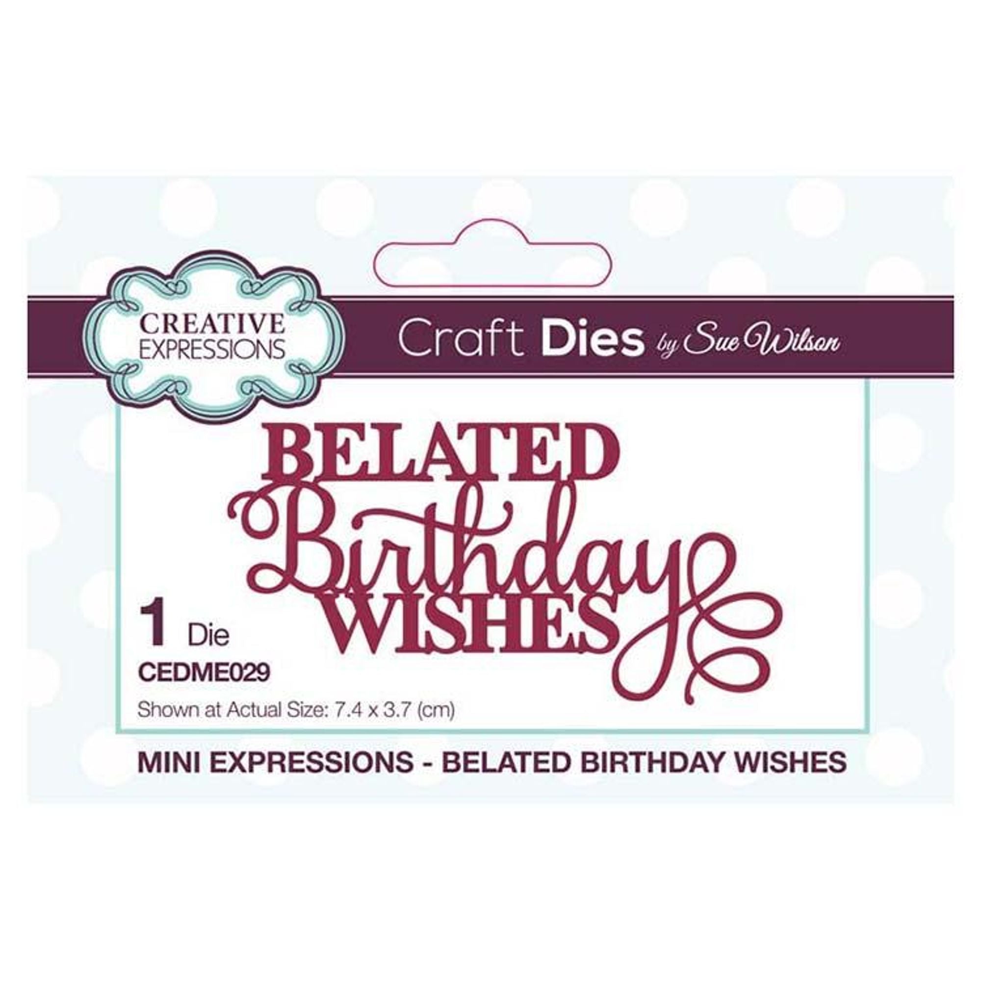 Creative Expressions Dies by Sue Wilson Mini Sentiments Collection Belated Birthday Wishes