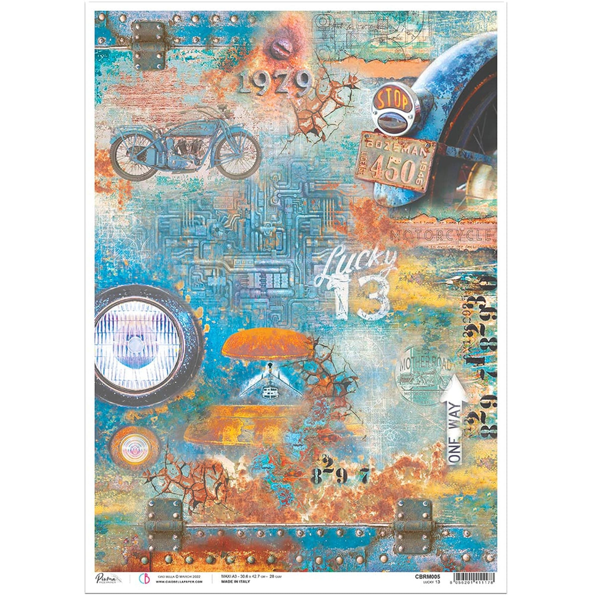Ciao Bella Rice Paper A3 Lucky 13 - 3 Sheets