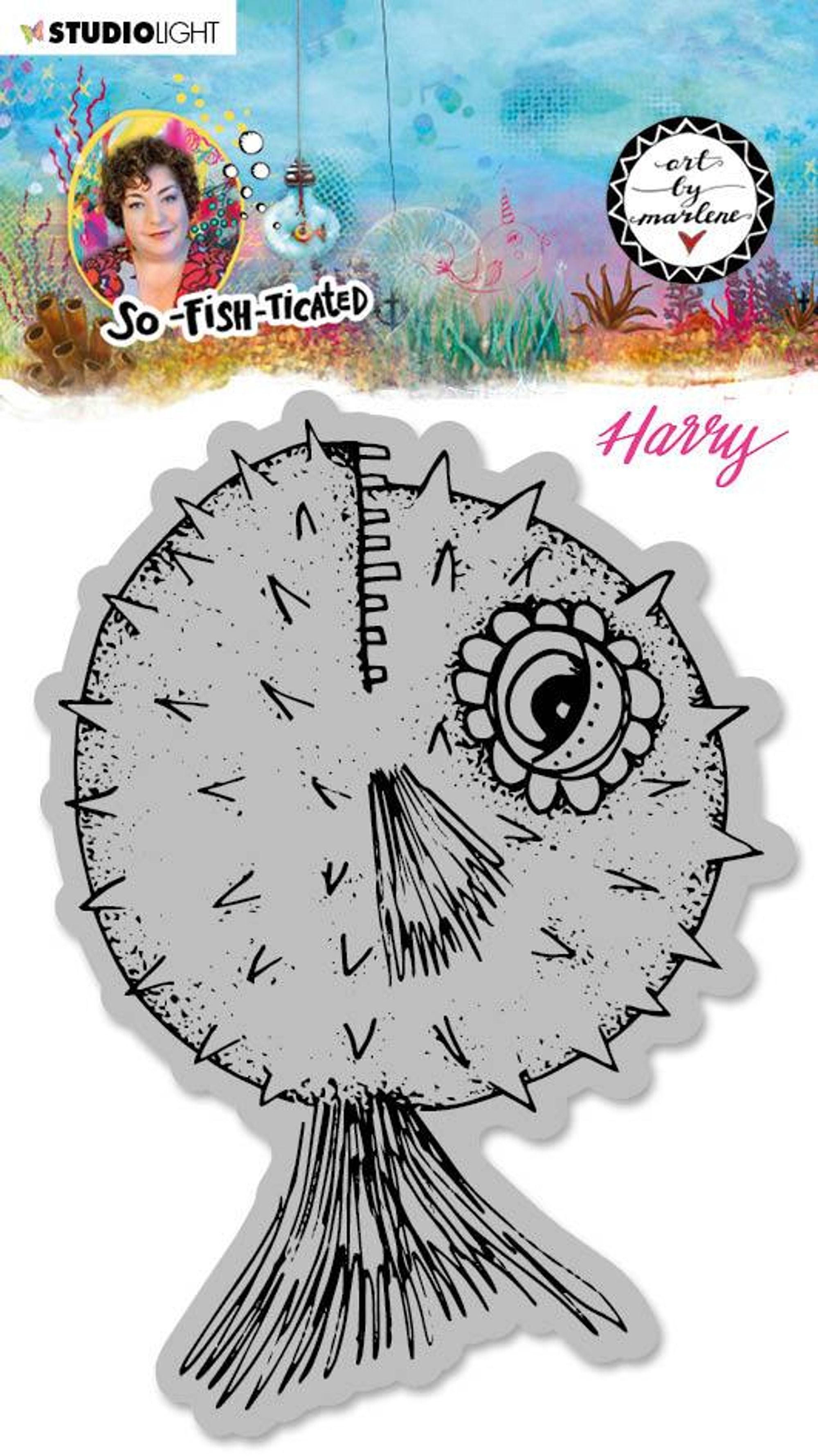 ABM Cling Stamp Harry (Blowfish) So-Fish-Ticated 100x120mm nr.15