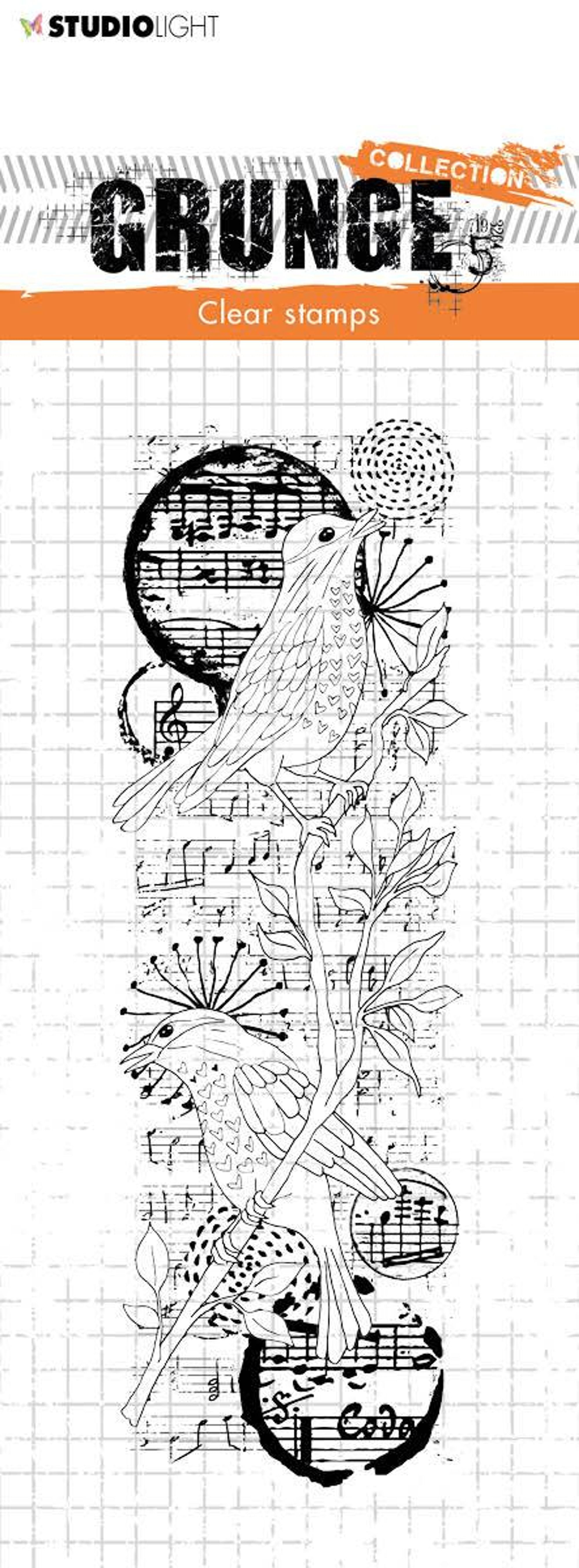 SL Clear Stamp Birds Grunge Collection 148x52,2mm nr.37
