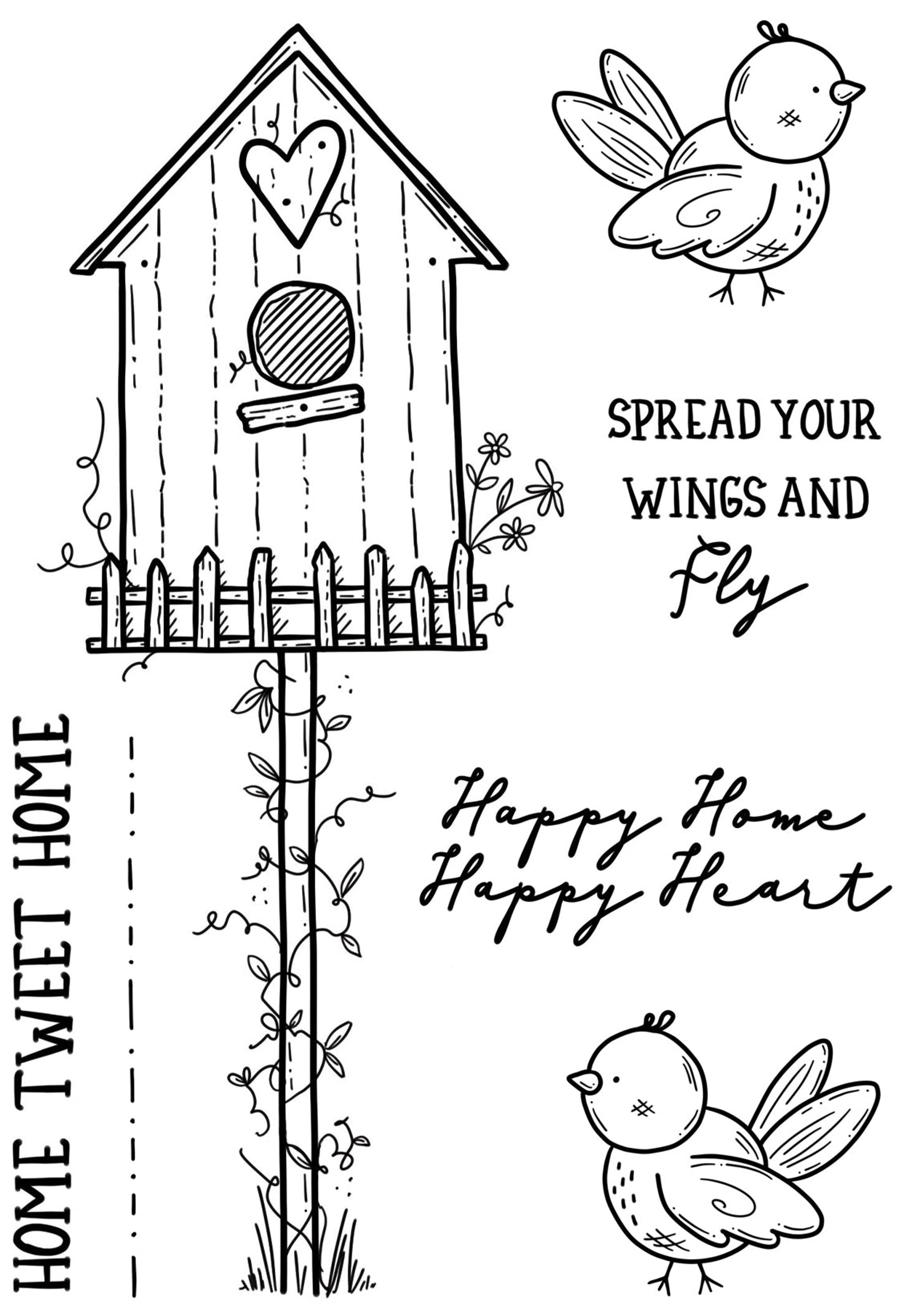 Creative Expressions Sam Poole Happy Home 6 in x 4 in Clear Stamp Set