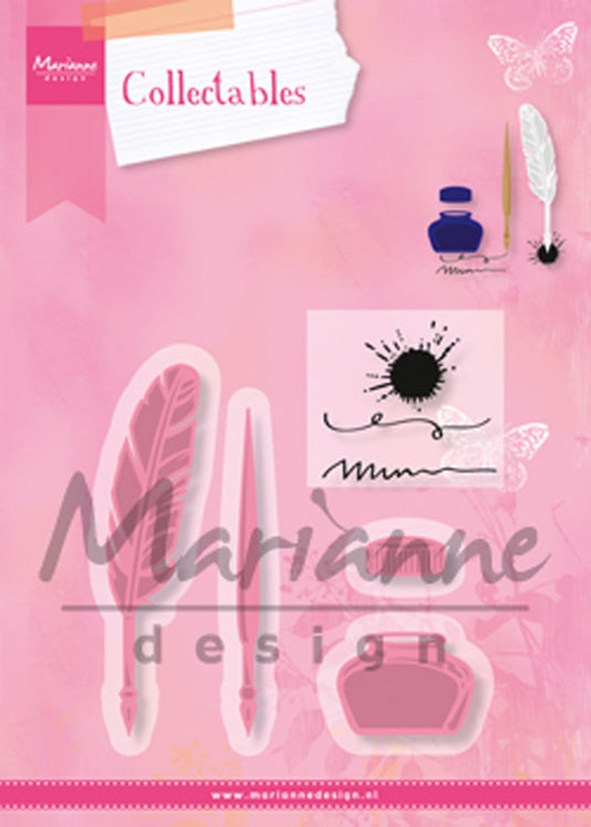 Marianne Design: Collectables Die & Stamp Set - Quill Pen and Ink