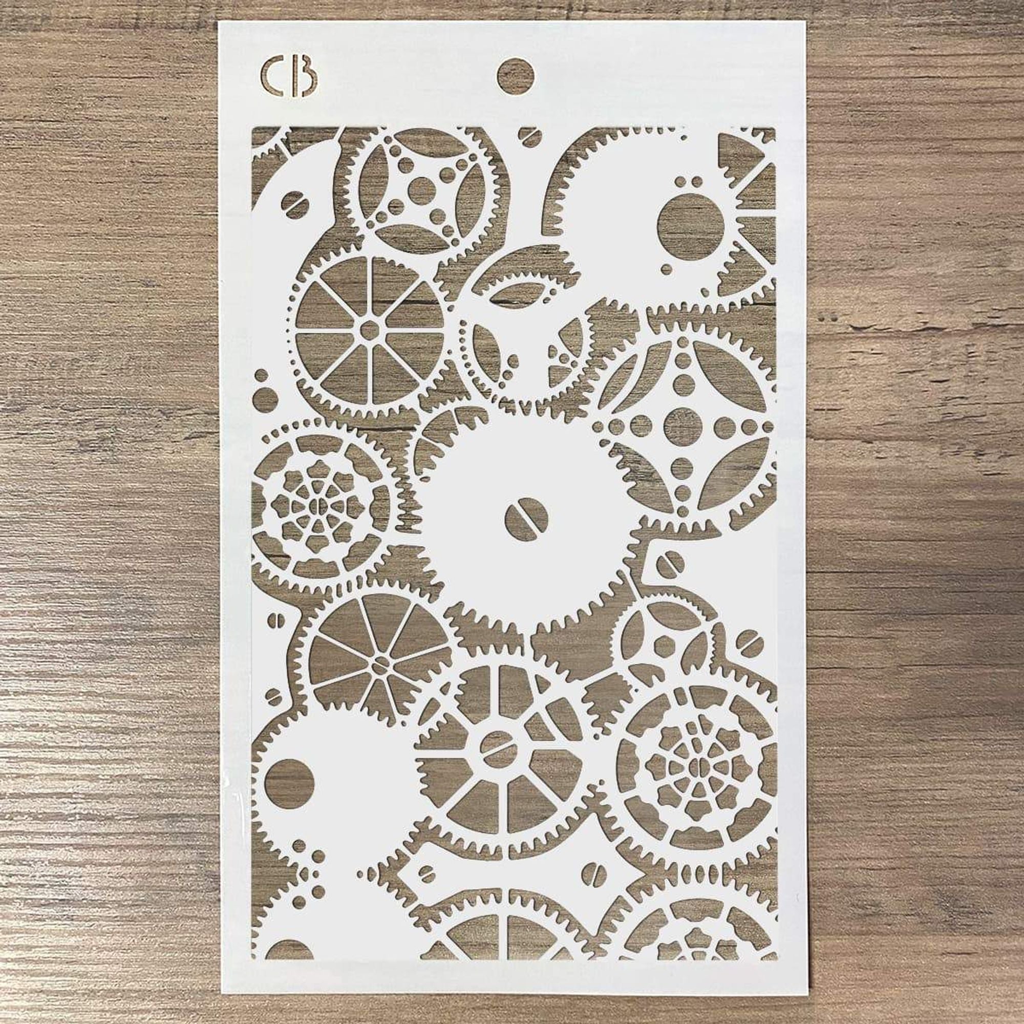 Ciao Bella Texture Stencil 5"x8" Clock Gears