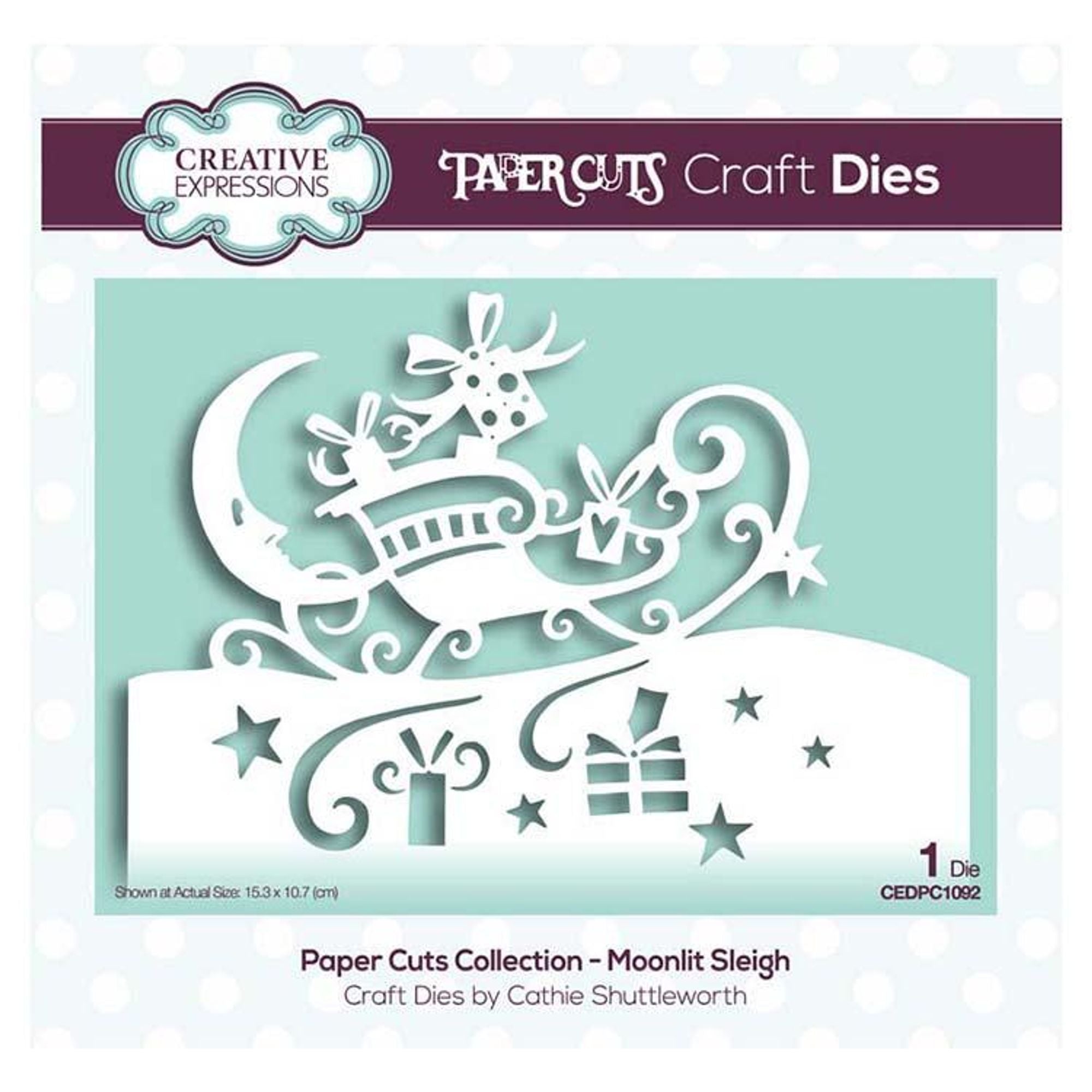 Creative Expressions Paper Cuts Collection - Moonlit Sleigh