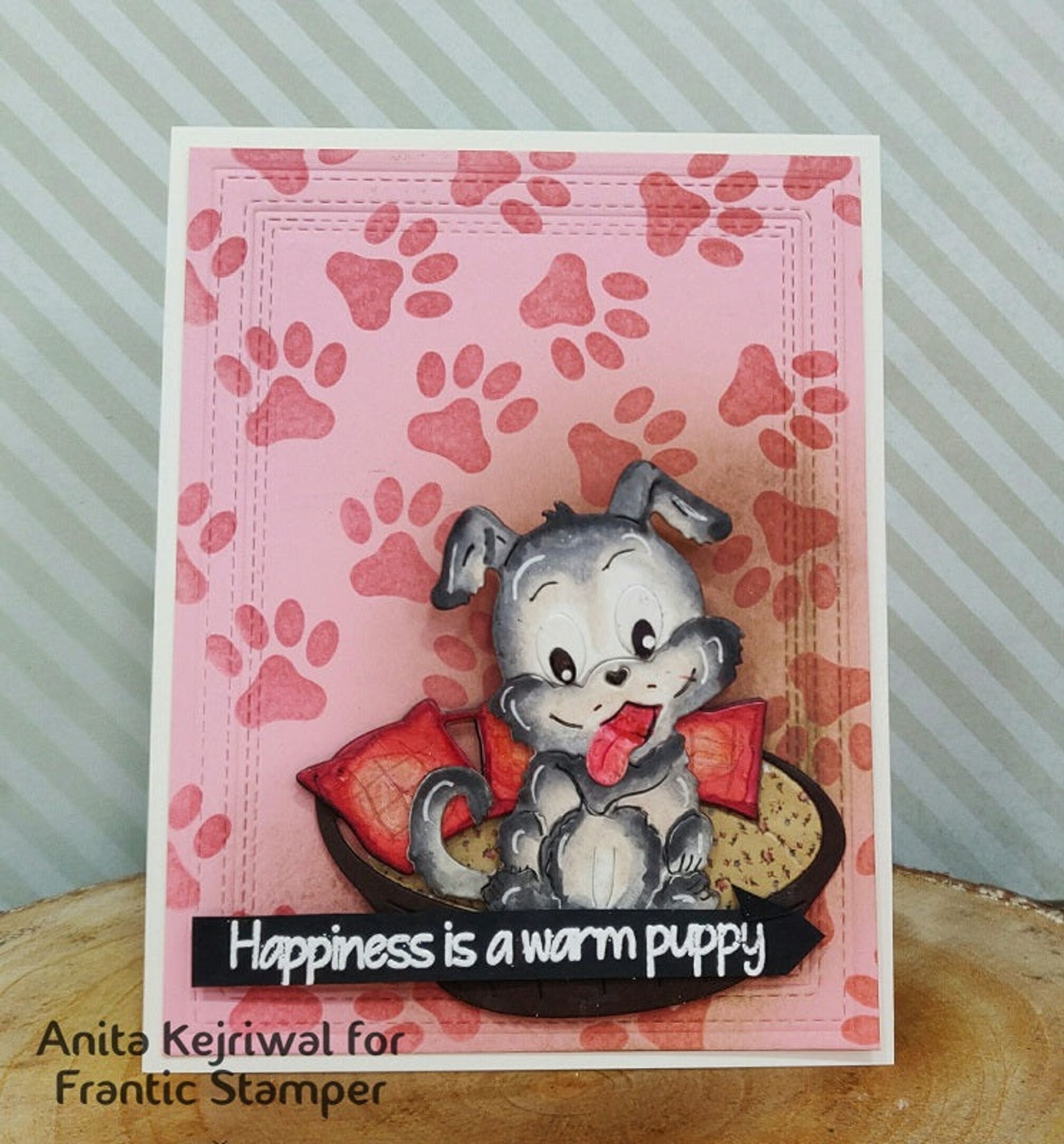 Frantic Stamper Precision Die - Cute Dog in a Bed