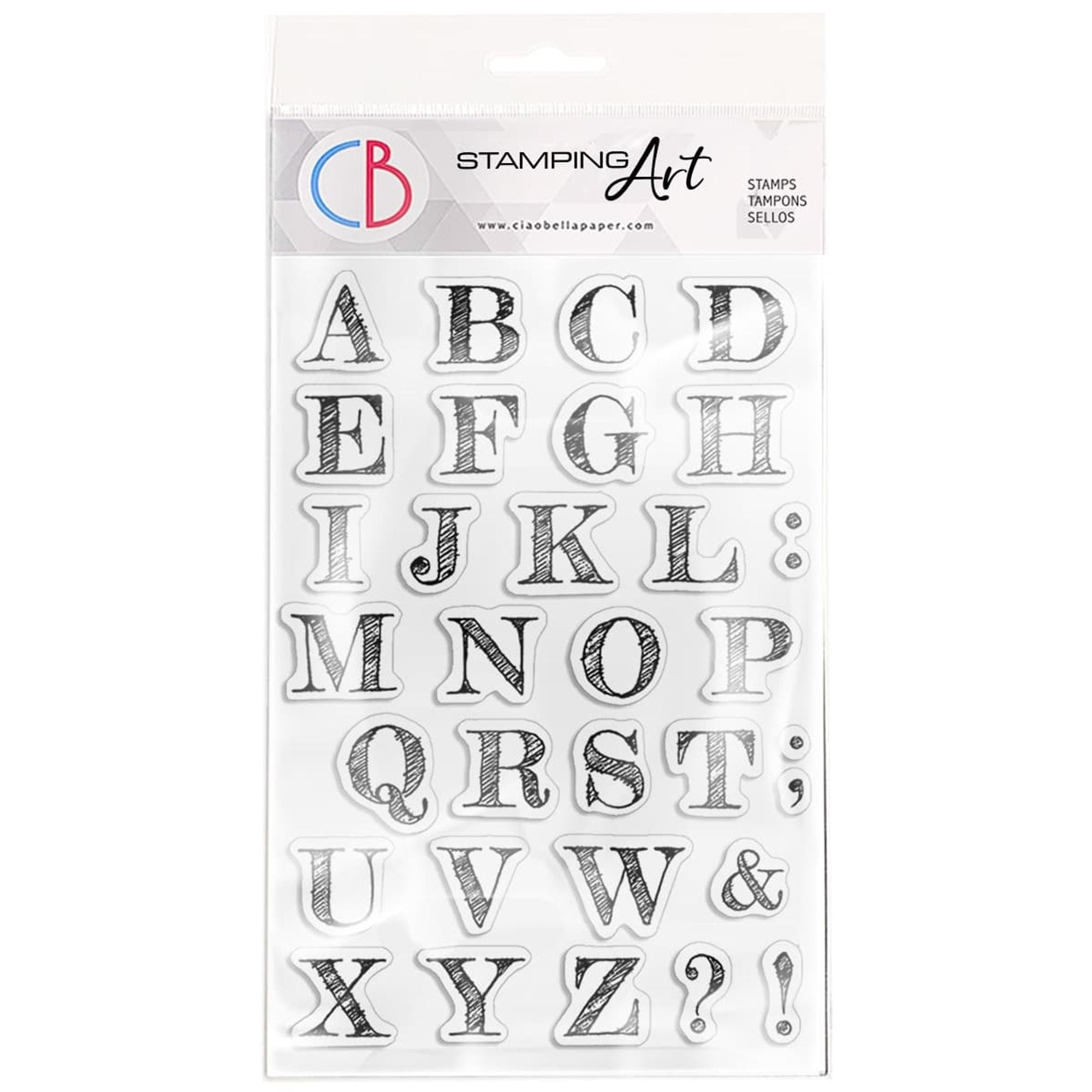 Ciao Bella Clear Stamp Set 4"x6" Design Uppercase Alphabet