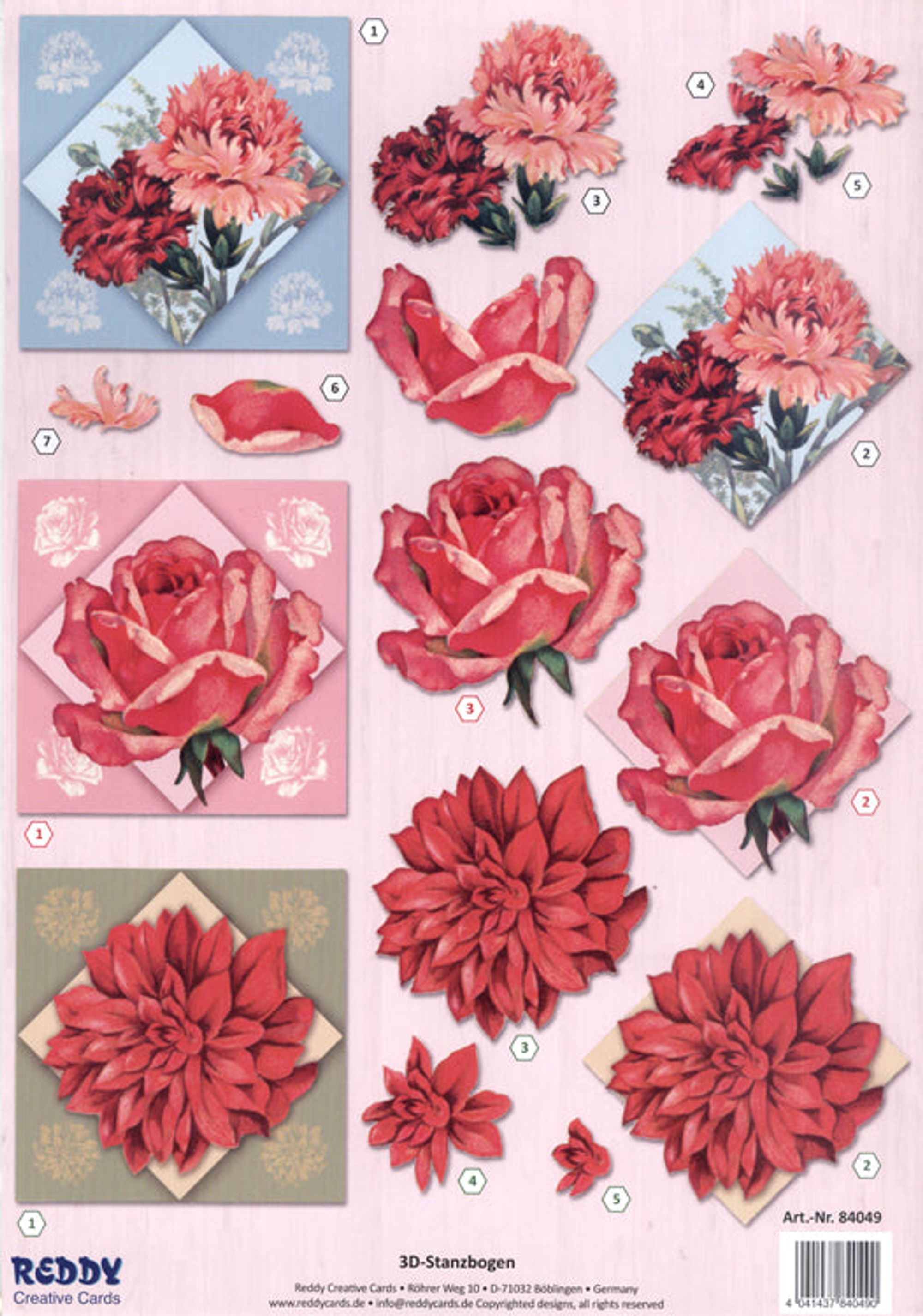 Reddy Die Cut 3D - Roses and Carnations