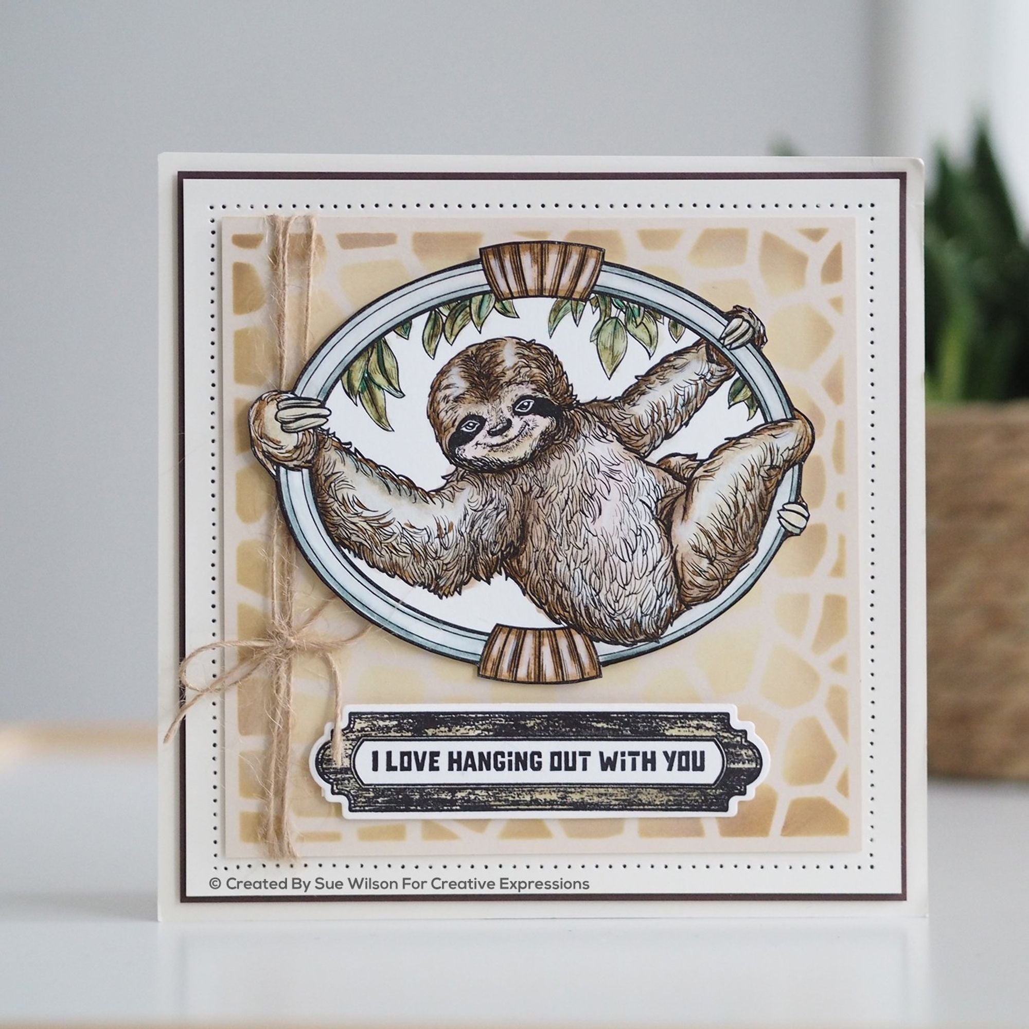 Sloth Pre Cut Stamp Co-ords with CED1313