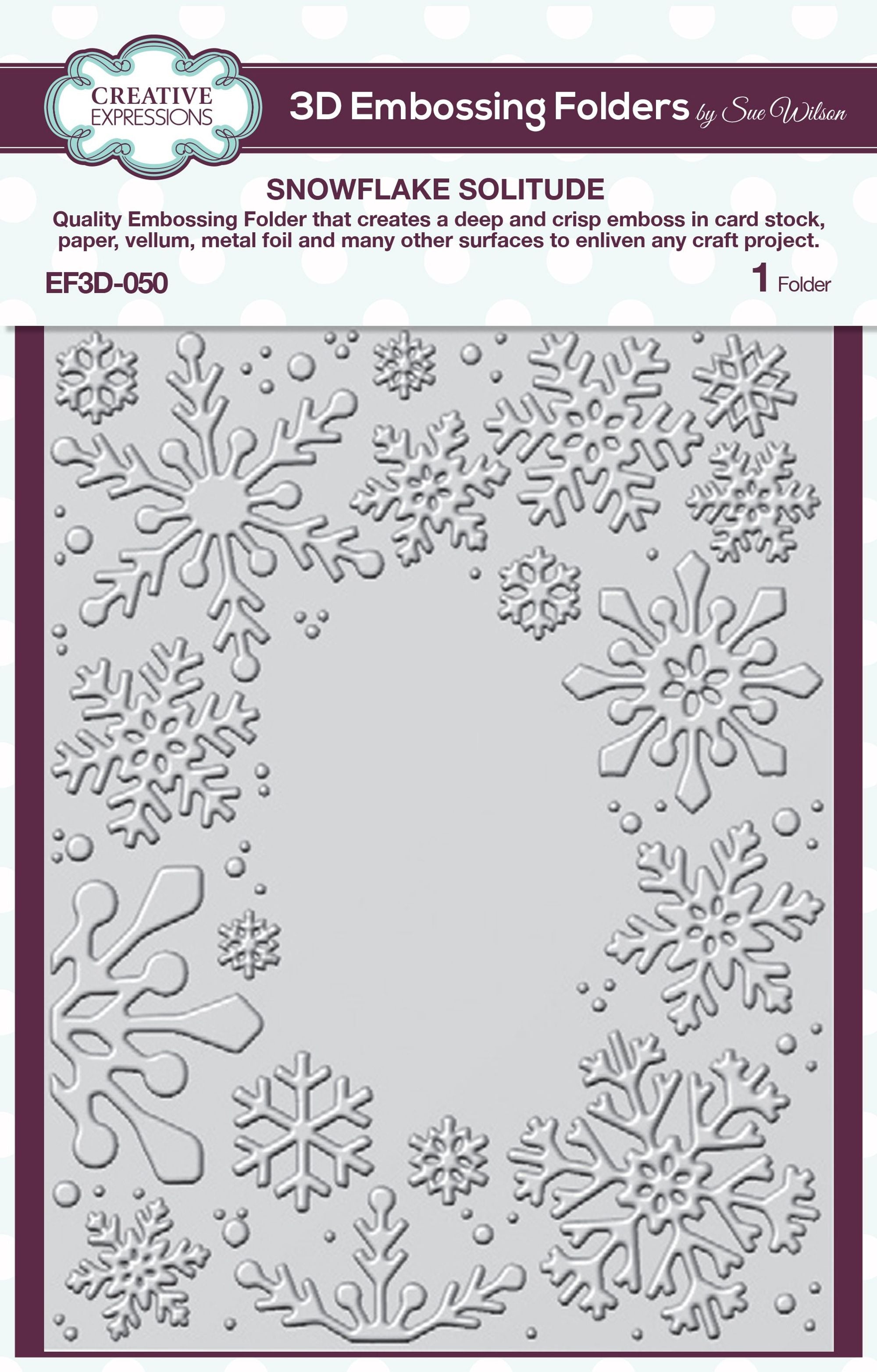 Creative Expressions Snowflake Solitude 5 3/4 in x 7 1/2 in 3D Embossing Folder