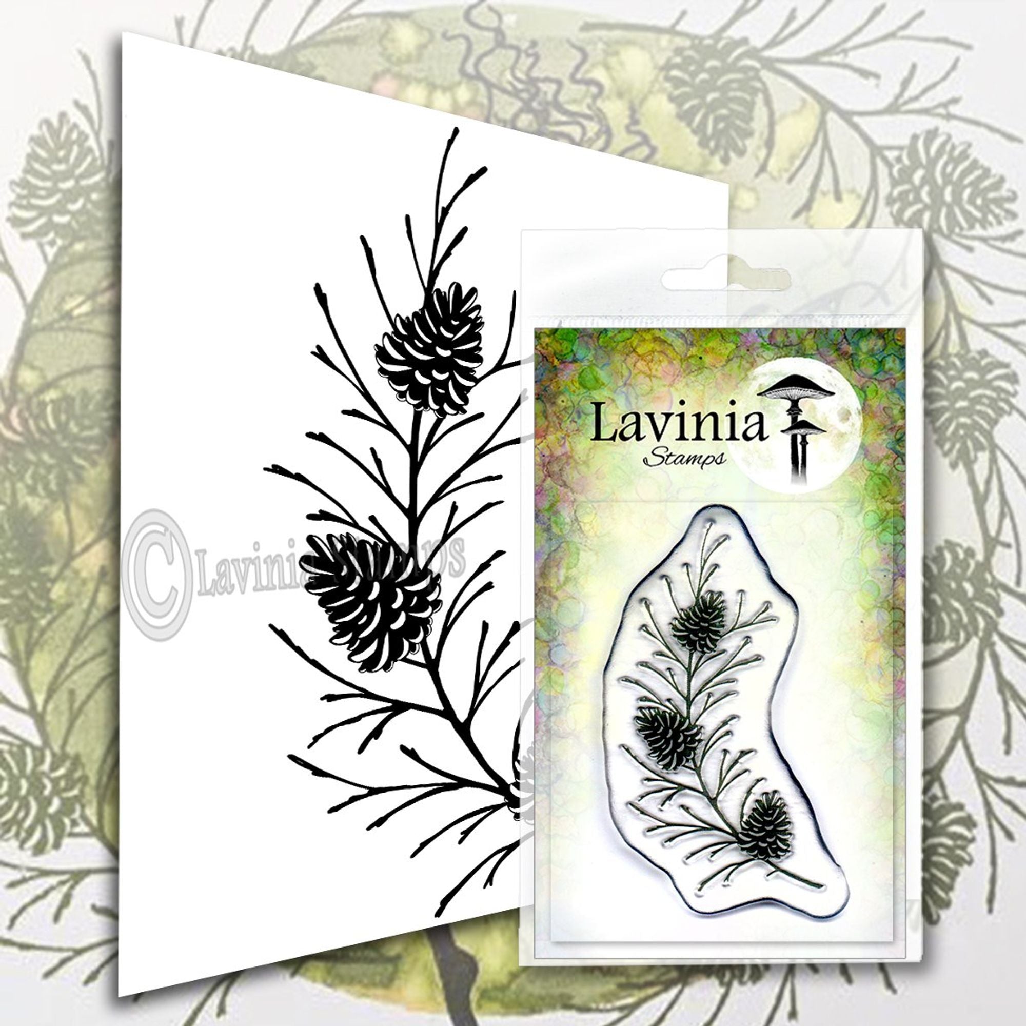 Lavinia Stamp - Fir Cone Branch