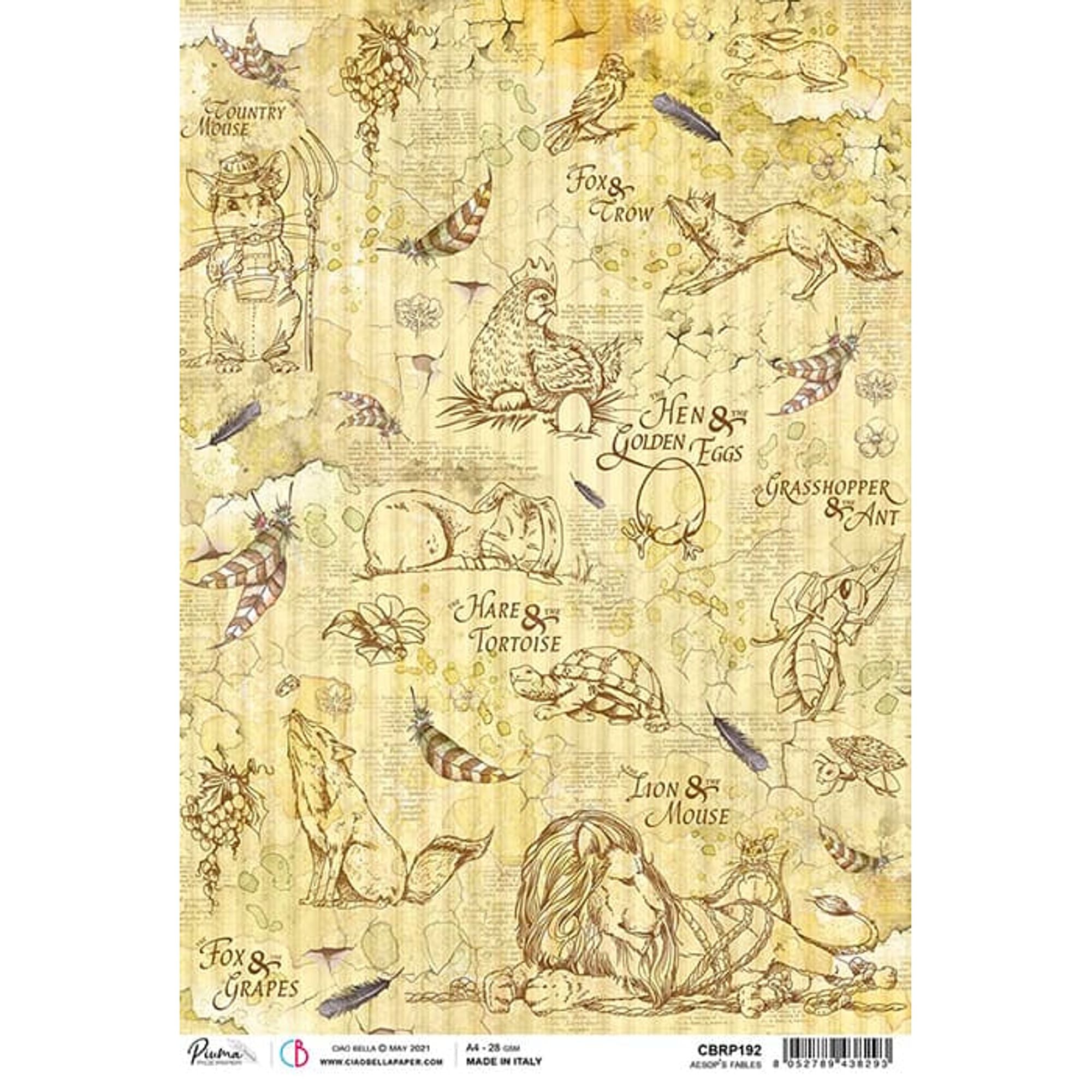 Ciao Bella Rice Paper A4 Aesop's Fables