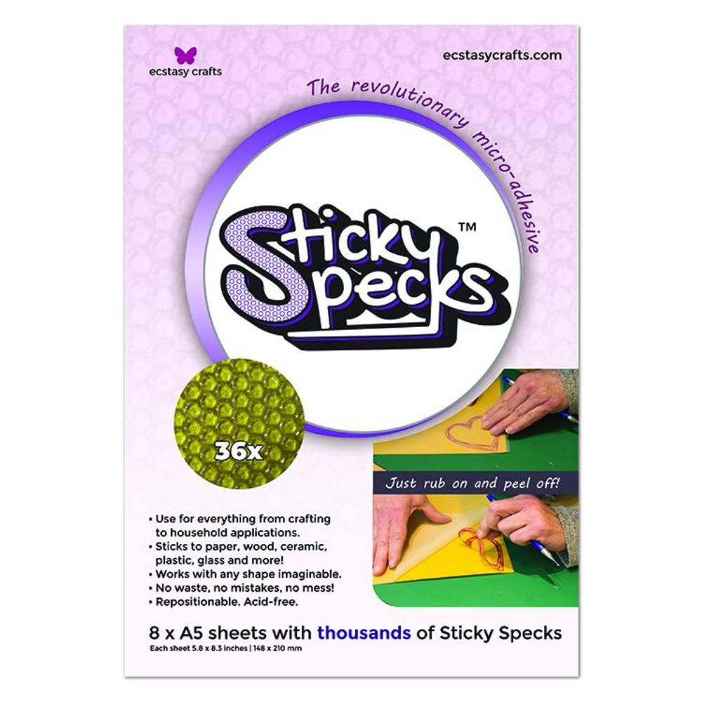 Ecstasy Crafts Sticky Specks Micro Adhesive 8 A5 Sheets
