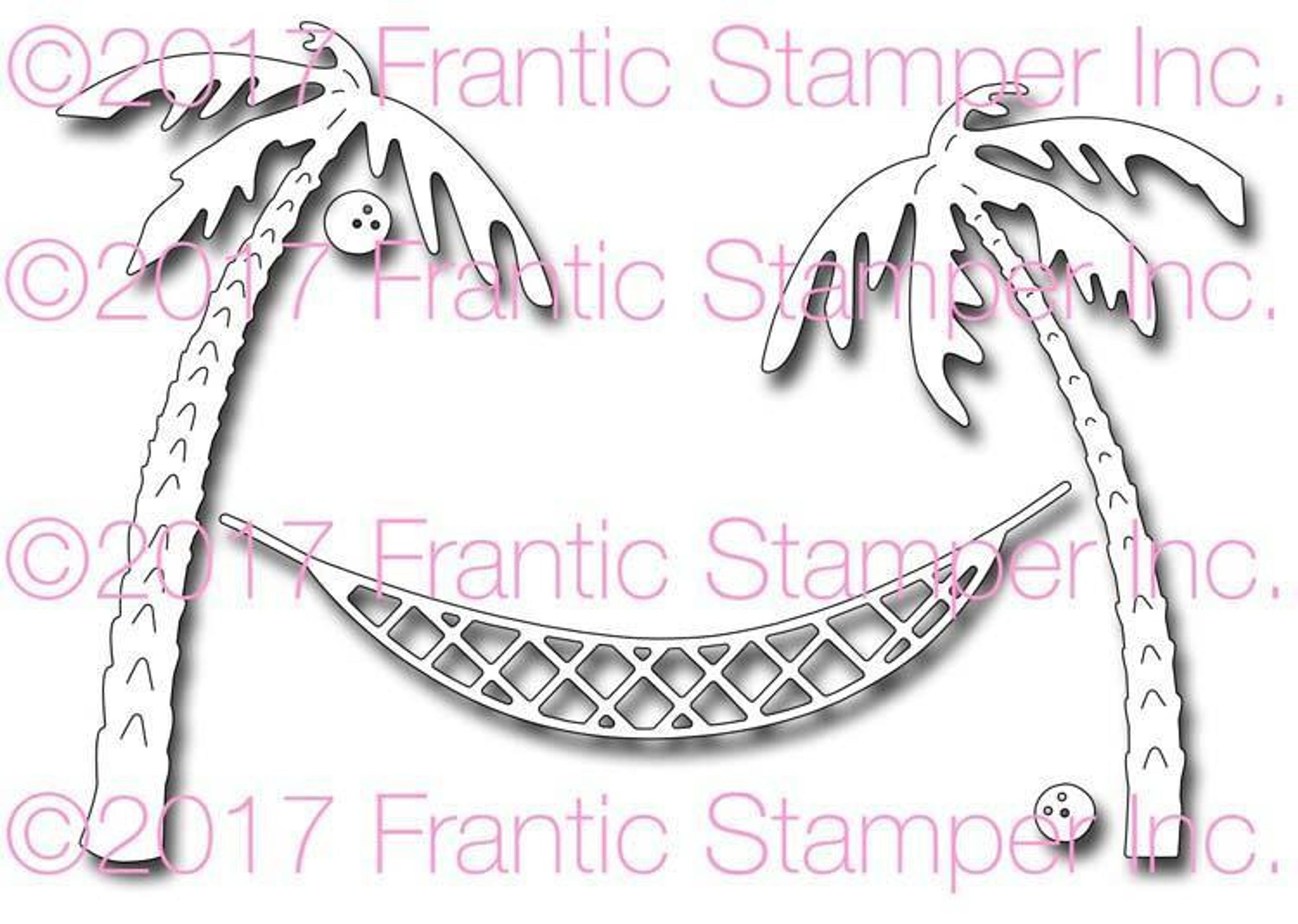 Frantic Stamper Precision Die - Hammock and Palm Trees