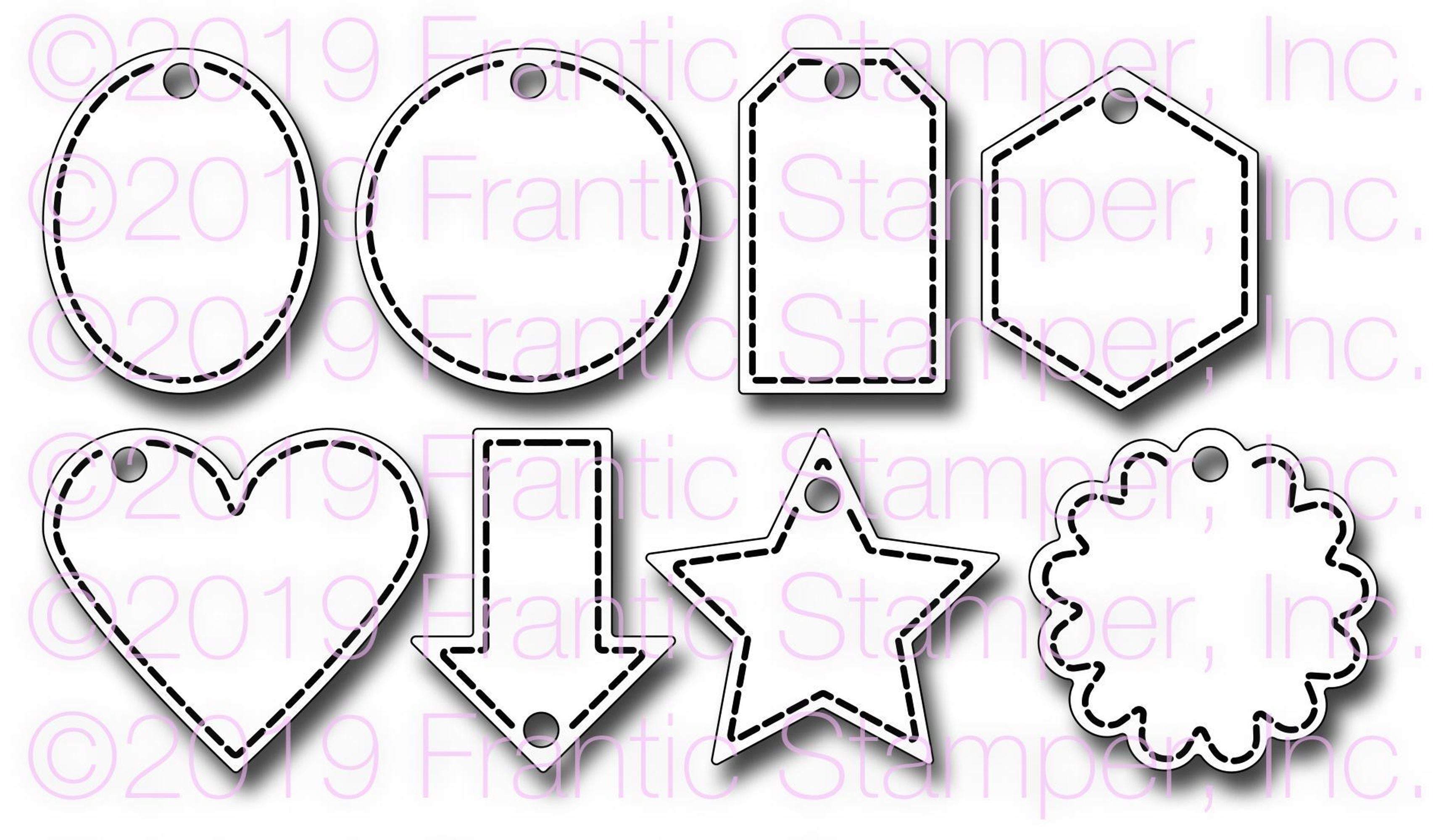 Frantic Stamper Precision Die - Eight Tiny Tags