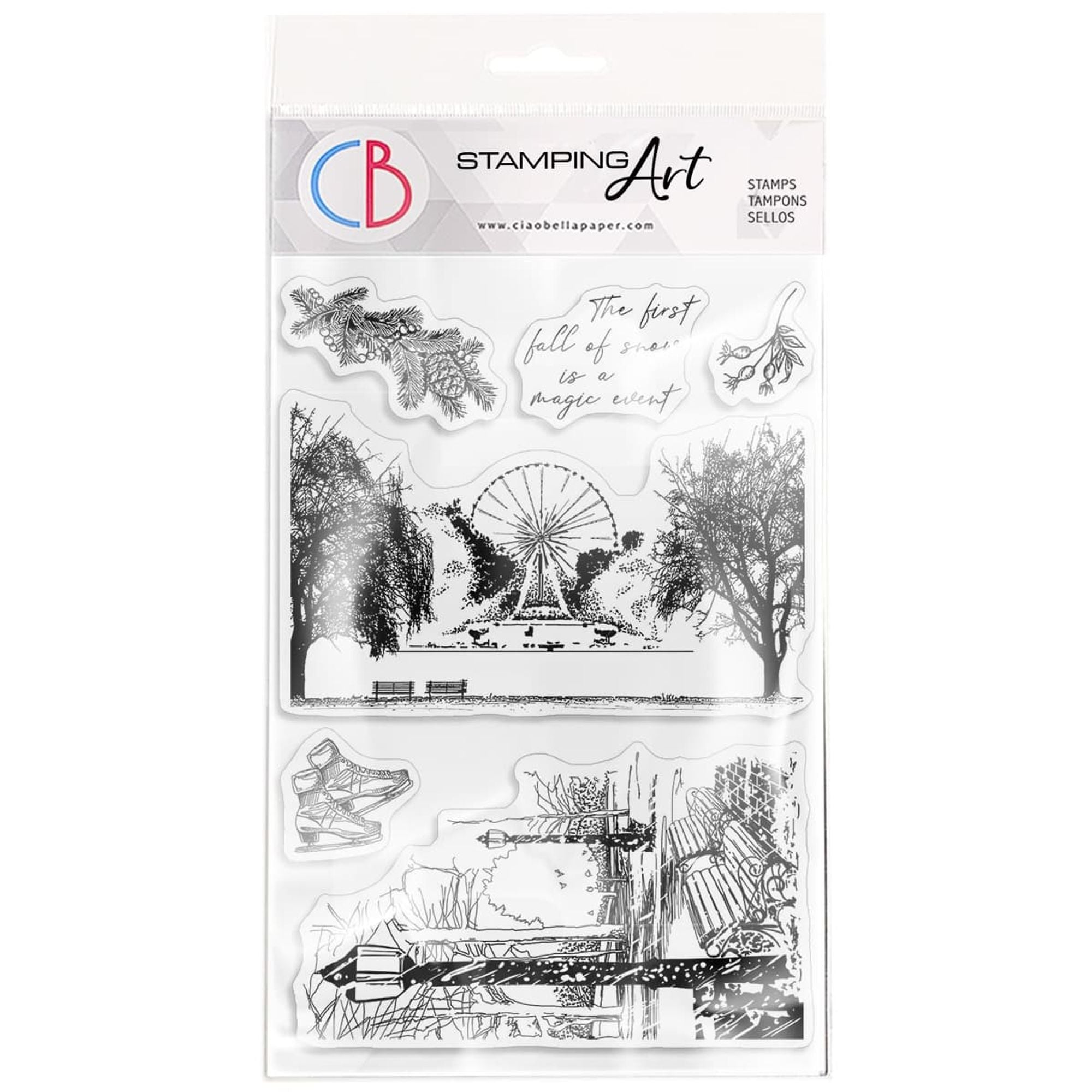Ciao Bella Clear Stamp Set 4"x6" The First Fall Of Snow