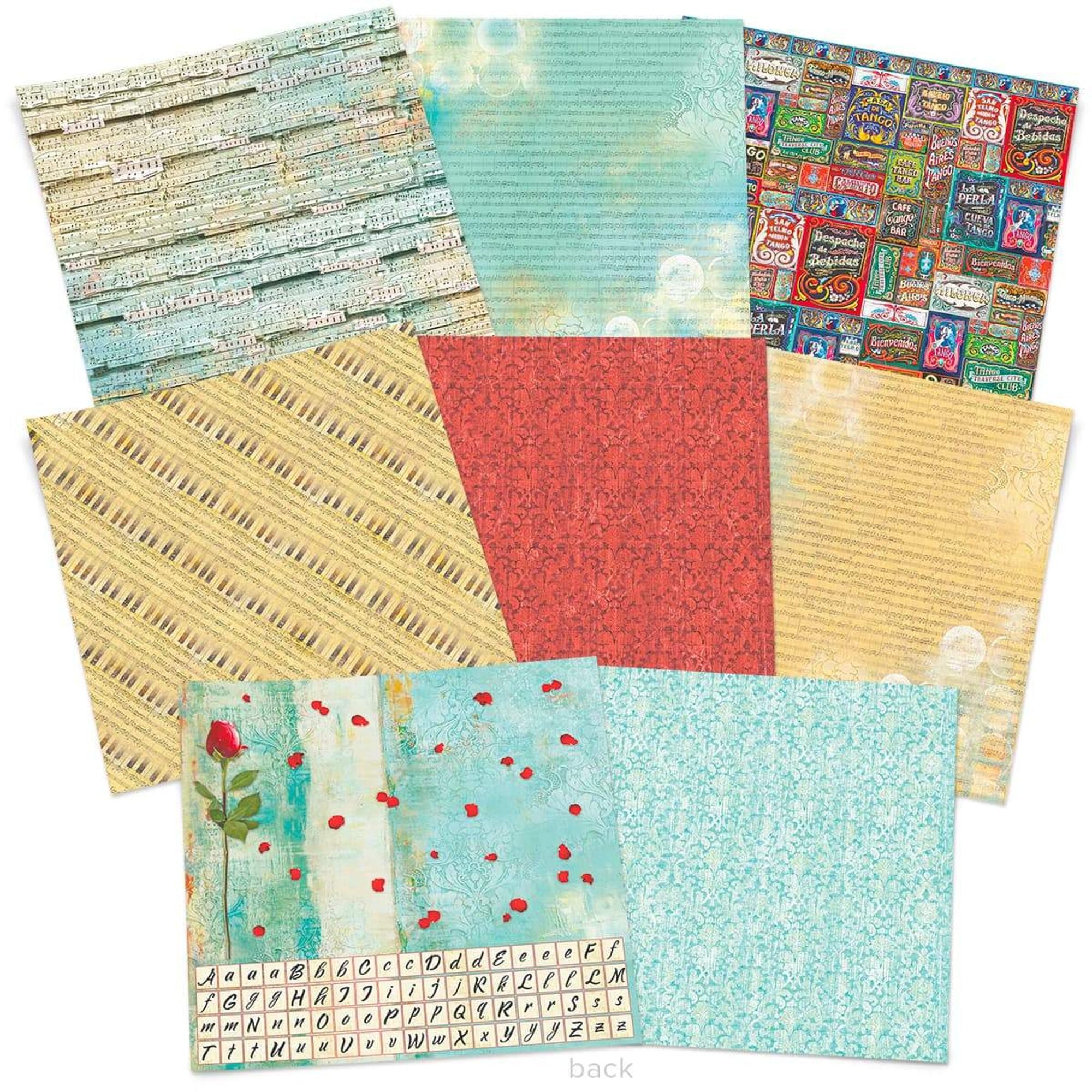 Ciao Bella Tango Patterns Pad 12"x12" 8/Pkg