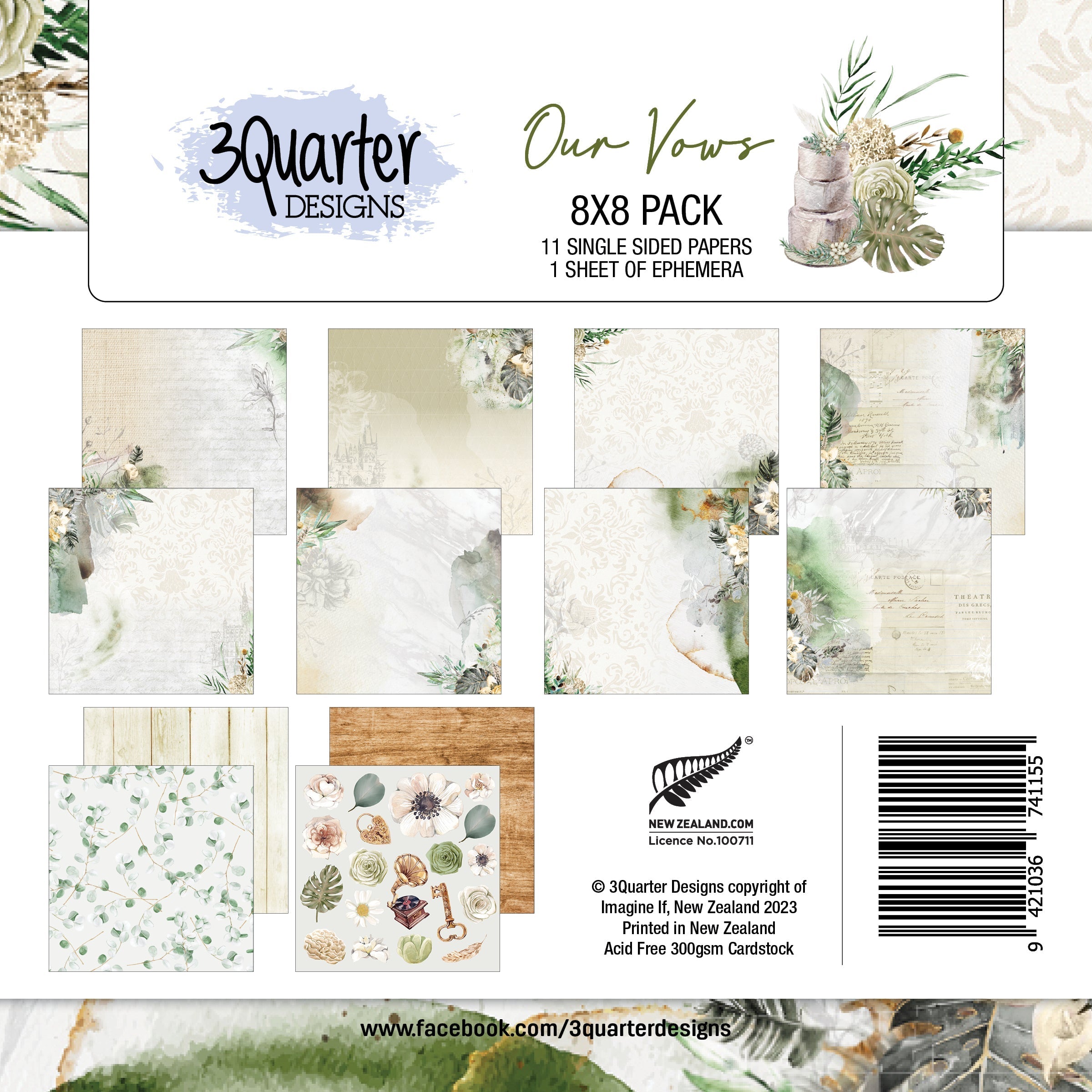 3Quarter Designs - 8" X 8" Paper Pack - Our Vows