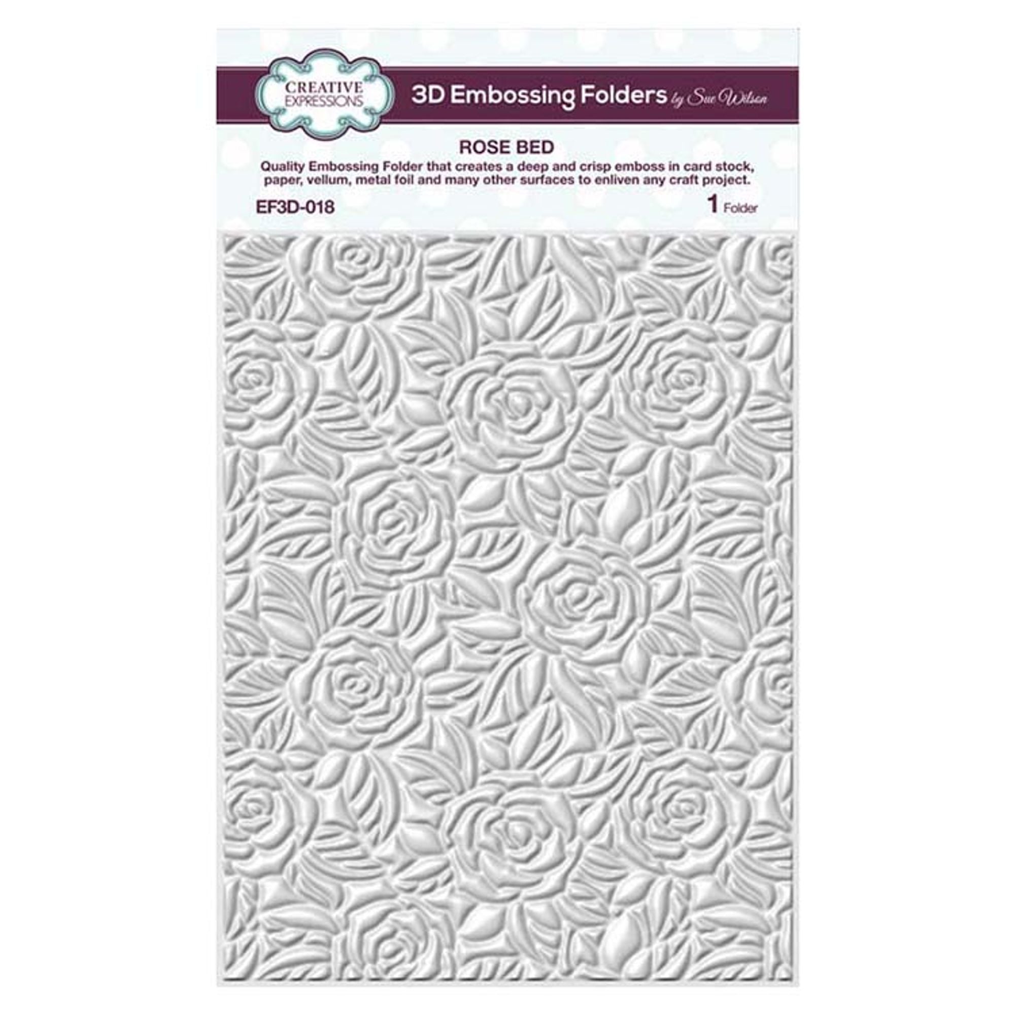 Creative Expressions Embossing Folder 3D 5 3/4 x 7 1/2 Rose Bed