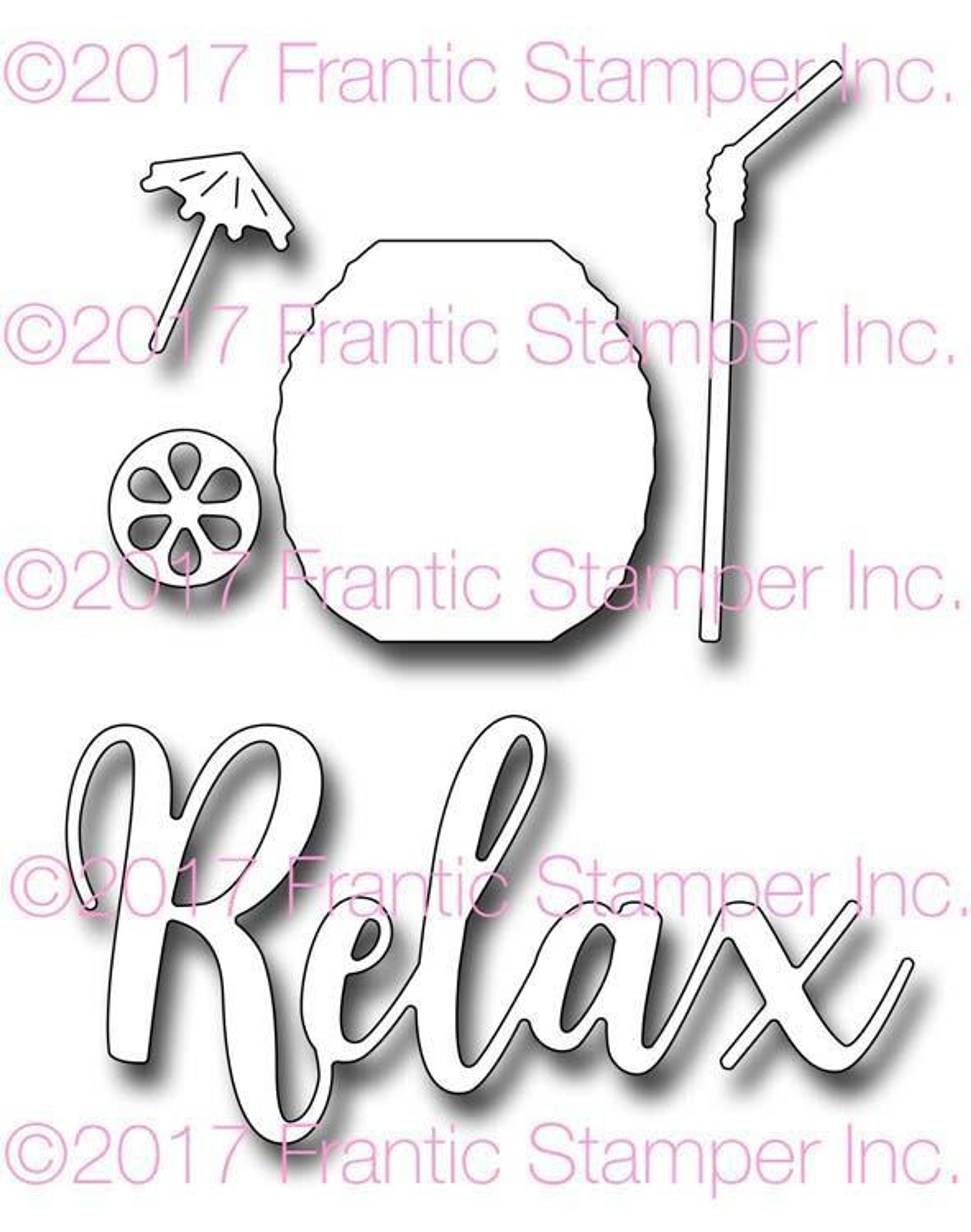 Frantic Stamper Precision Die - Relax With A Drink