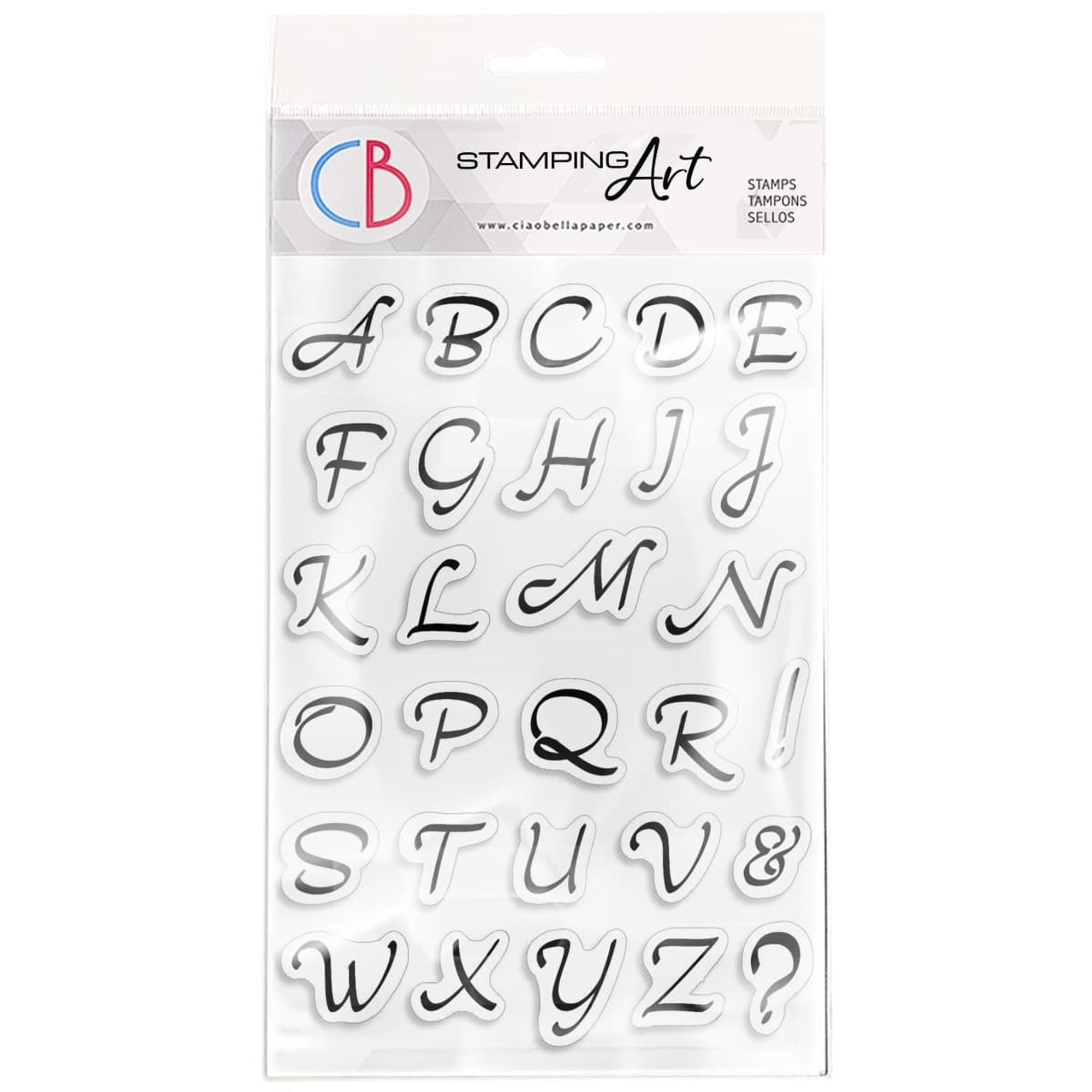 Ciao Bella Clear Stamp Set 4"x6" Moonlight Uppercase Alphabet