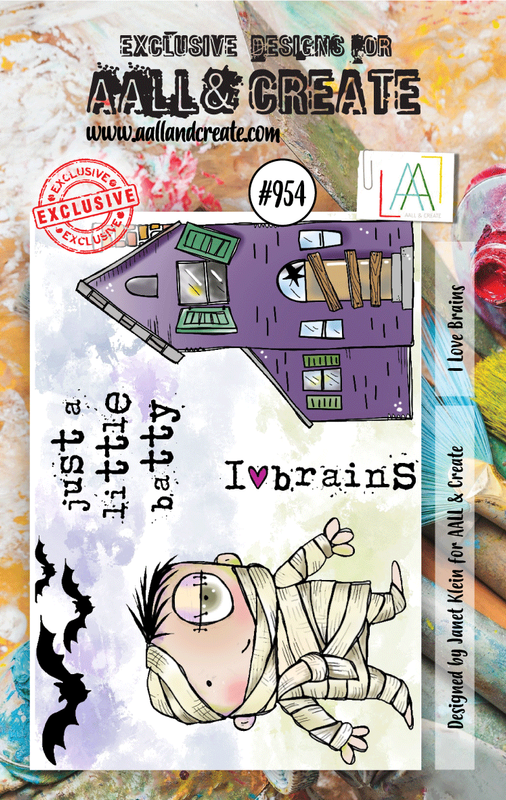 AALL and Create #954 - A7 Stamp Set - I Love Brains