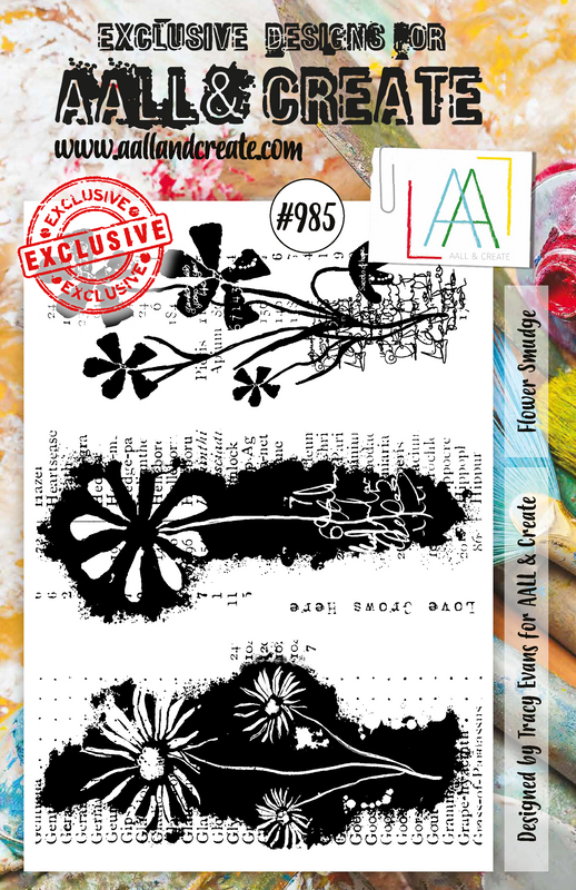 AALL and Create A5 Stamp Set - #985 - Flower Smudge