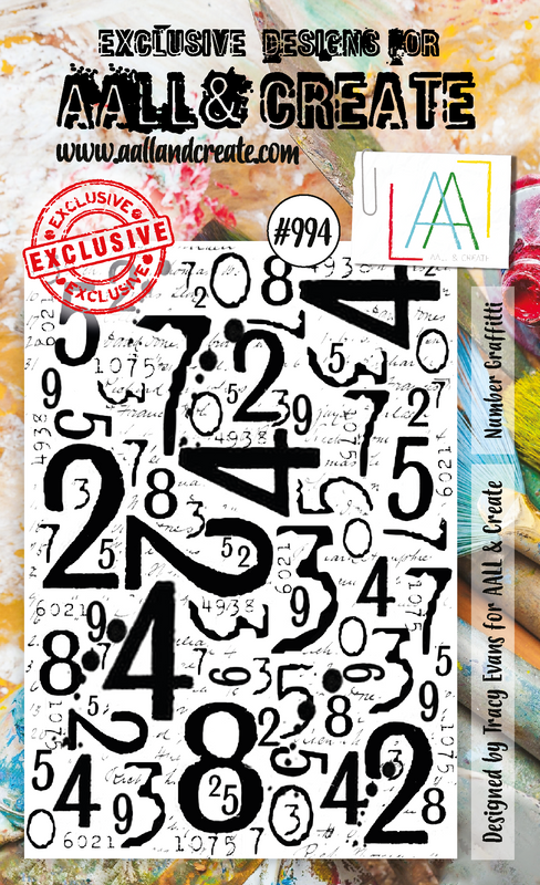 AALL and Create #994 - A7 Stamp Set - Number Graffitti