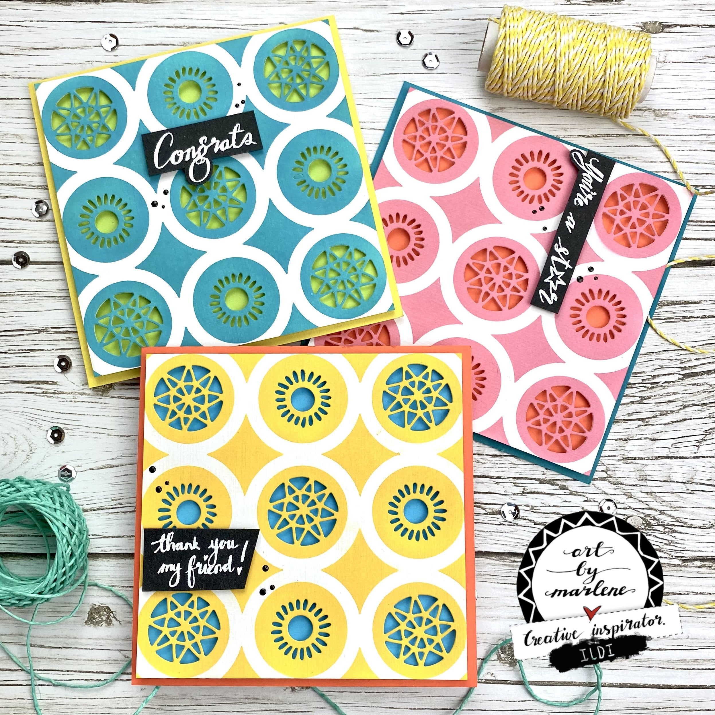 Art by Marlene Cutting & Embossing Die Geo Mandala Marlene’s World nr.15