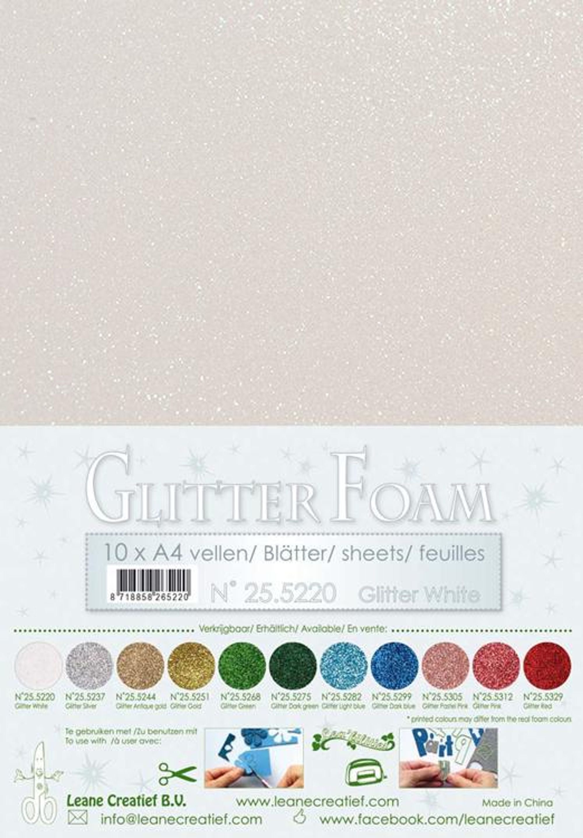 10 Glitter Foam Sheets A4
