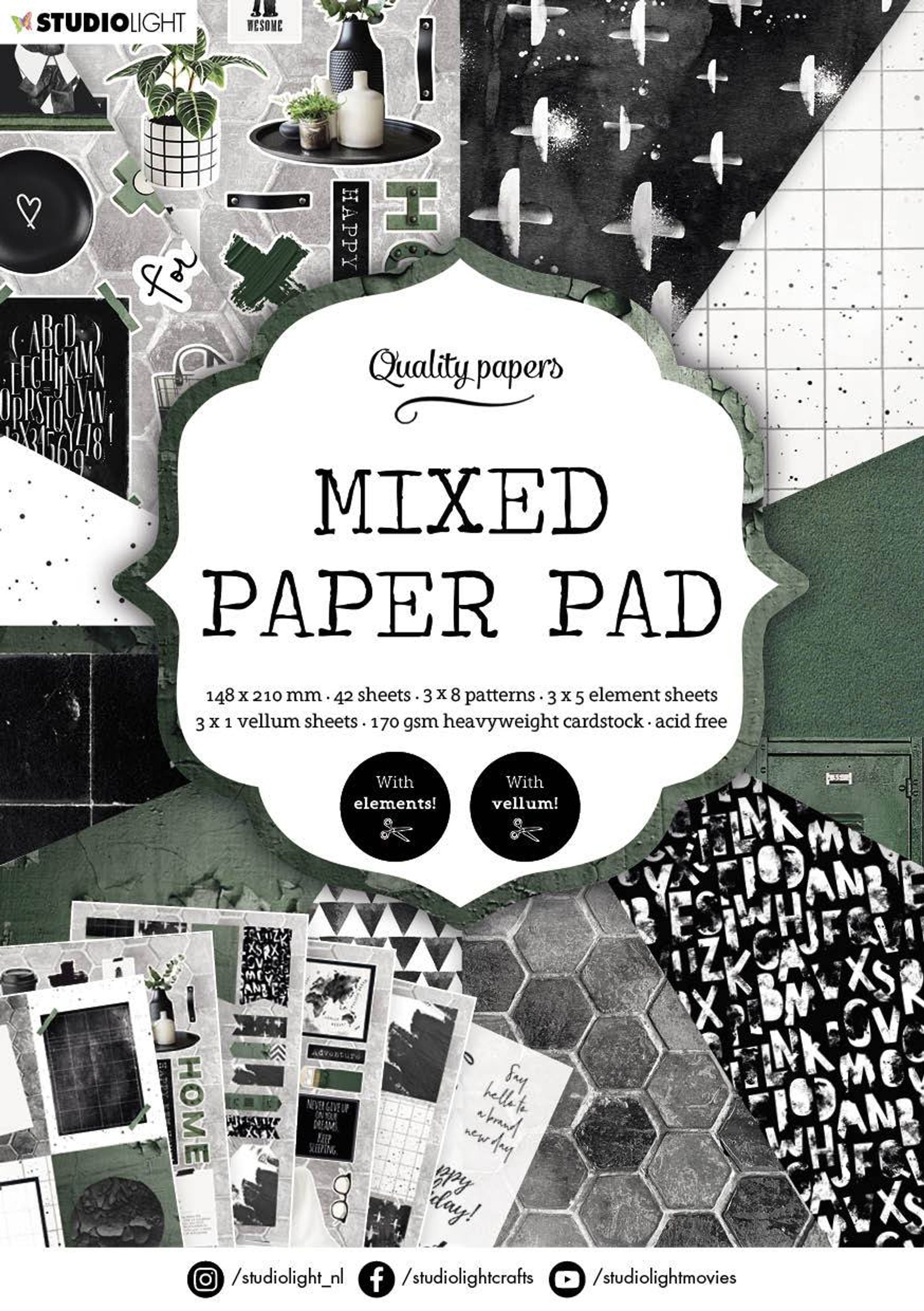 Mixed Paper Pad Pattern Paper Essentials 148x210mm nr.161