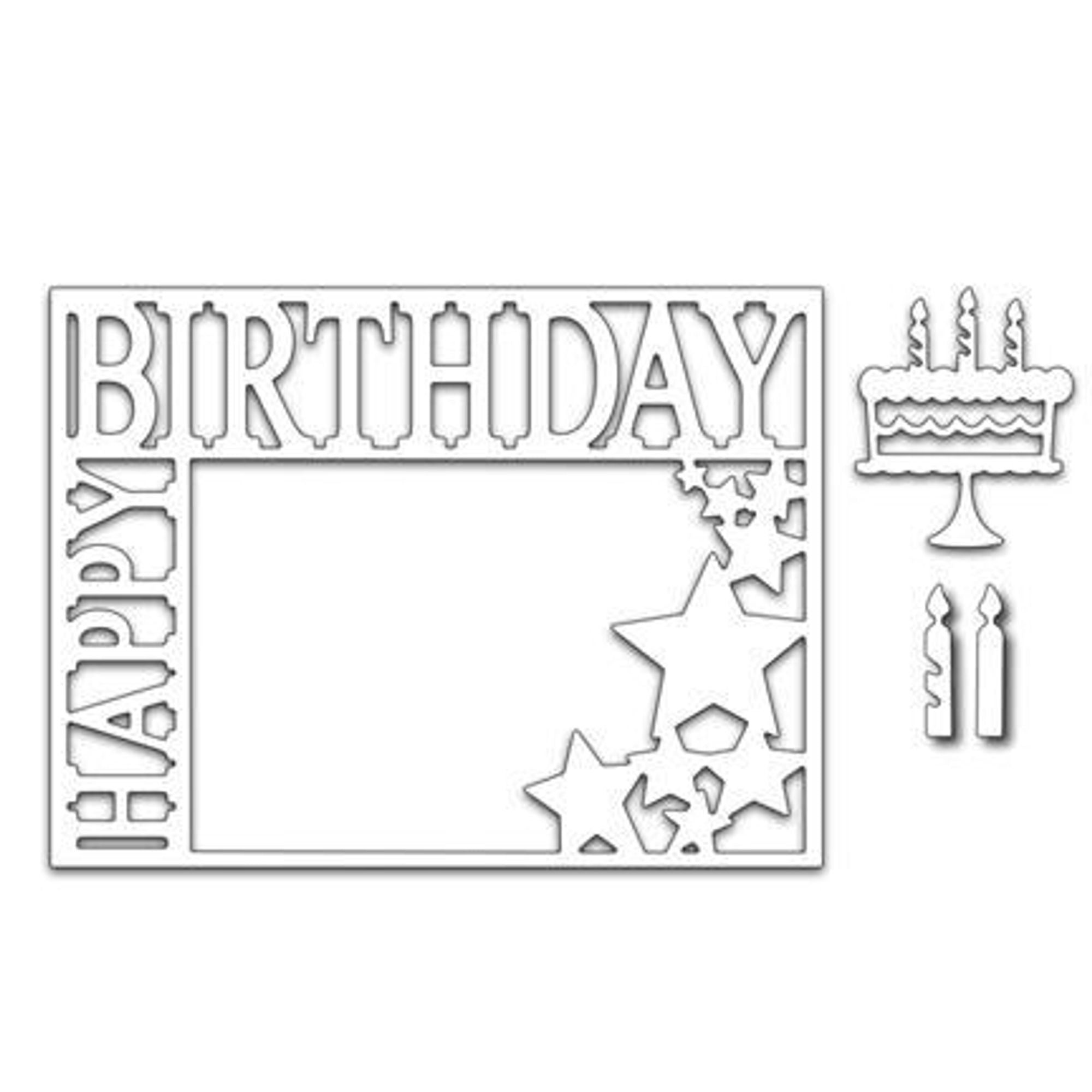 Cutting Die - Happy Birthday Frame (4) (disc)
