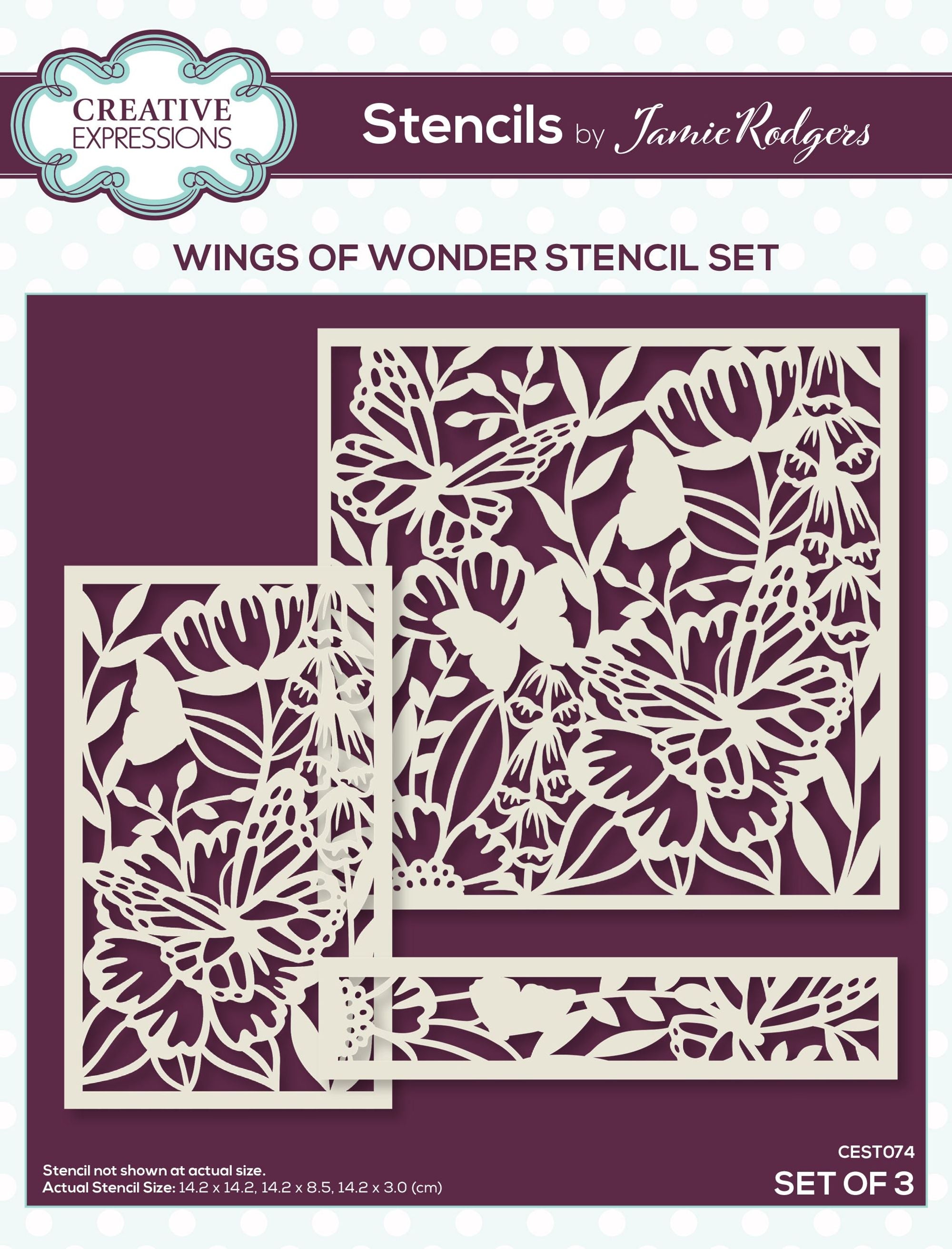 Creative Expressions Jamie Rodgers Wings Of Wonder Stencil Set