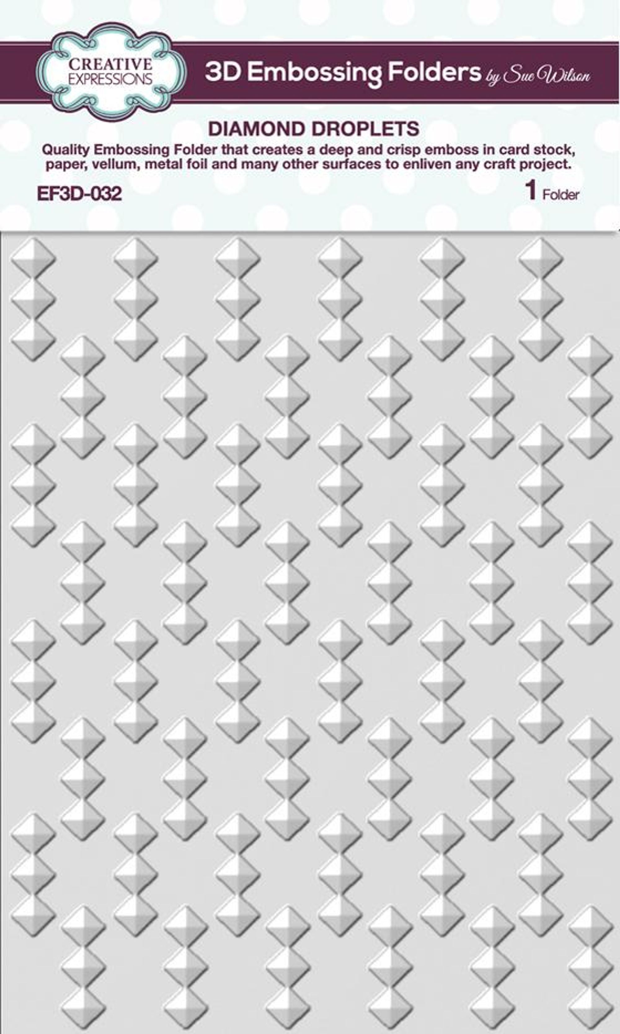 Diamond Droplets 5 3/4 x 7 1/2 3D Embossing Folder