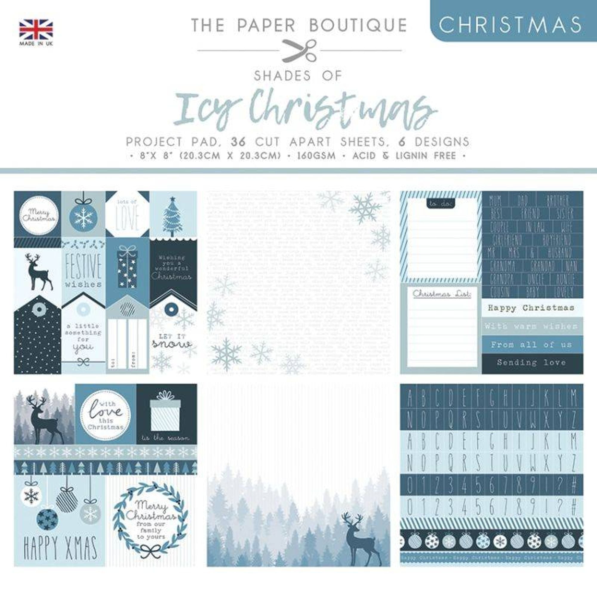 The Paper Boutique Christmas - Shades Of Icy Christmas 8 in x 8 in Project Pad