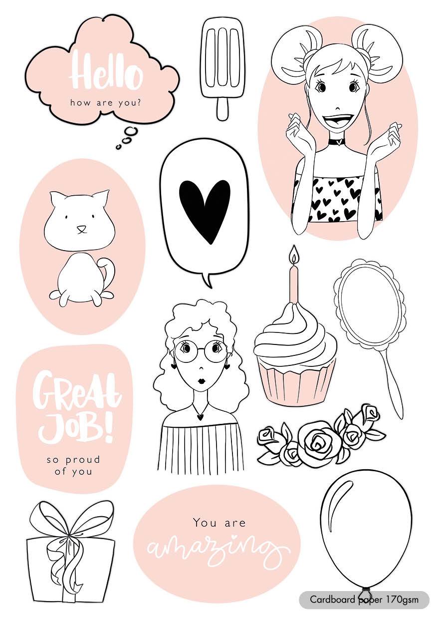 Karin Joan Die Cut Block Missees Collection 148x210mm 20 SH nr.03