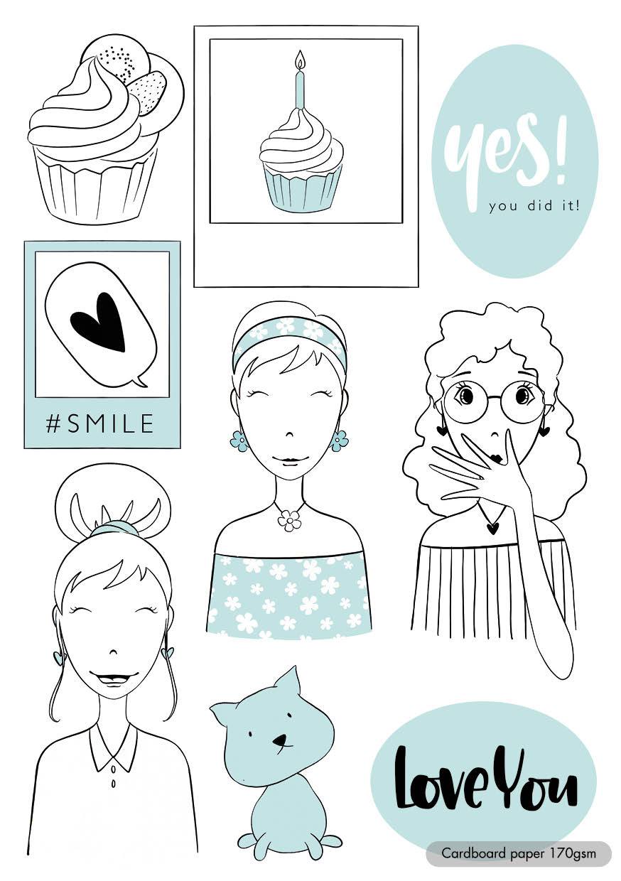 Karin Joan Die Cut Block Missees Collection 148x210mm 20 SH nr.03