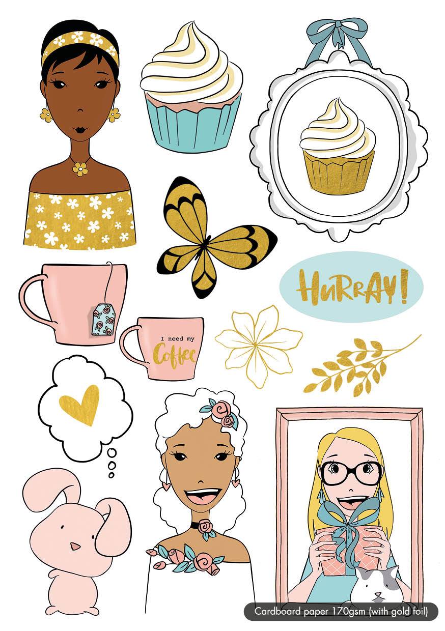 Karin Joan Die Cut Block Missees Collection 148x210mm 20 SH nr.03