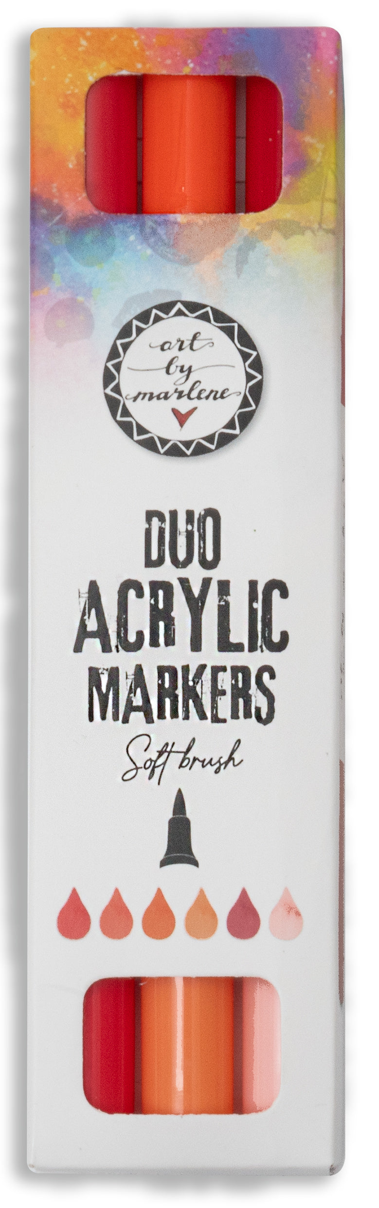 ABM Duo Acrylic Markers Reds Essentials 3 PC