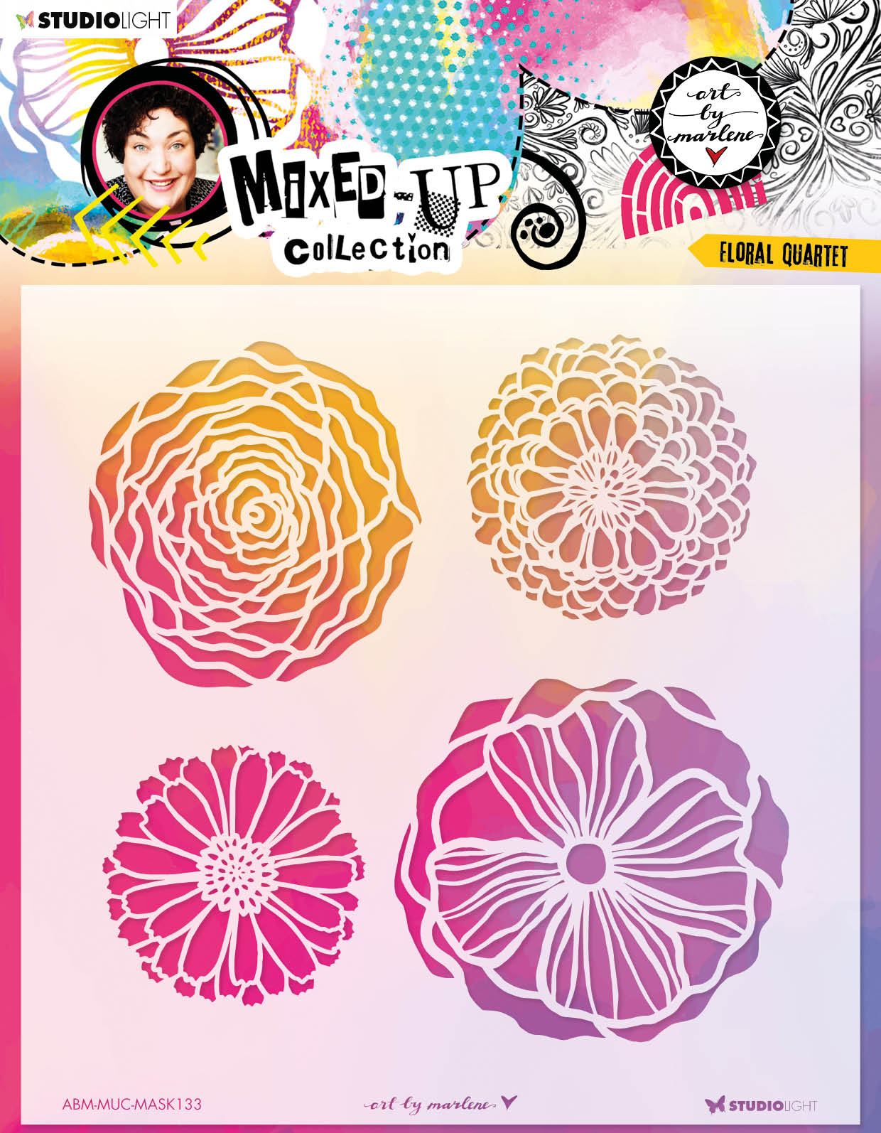 ABM Mask Floral Quartet Mixed-Up Collection 200x200x1mm 1 PC nr.133